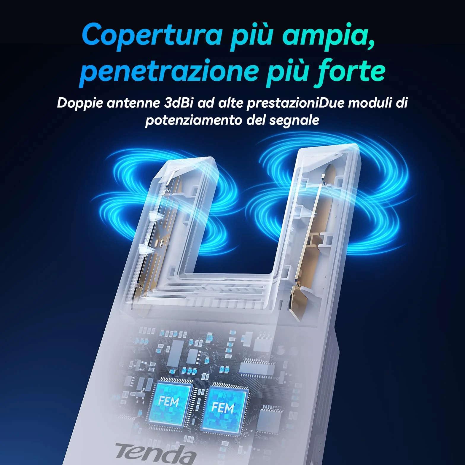 Tenda A18 Pro Ripetitore Wi-Fi Dual Band AC1200 Mbps, Funzionalità Extender e Access Point 5GHz/2.4GHz con Porta Gigabit LAN, LED Segnale Intelligente, Pulsante WPS, Sicurezza WPA2, Controllo via App