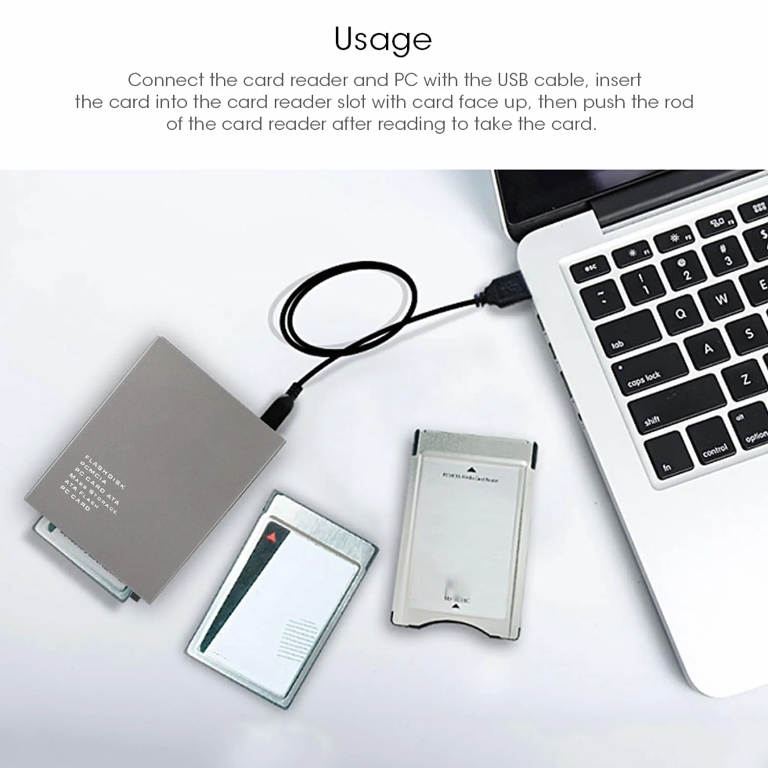 Dioche Lettore di Schede RUSB2.0 "pcmcia" - Adattatore per Schede di Memoria Plug and Play Ad Alta velocità per PC - Supporta capacità da 20 MB a 20 GB