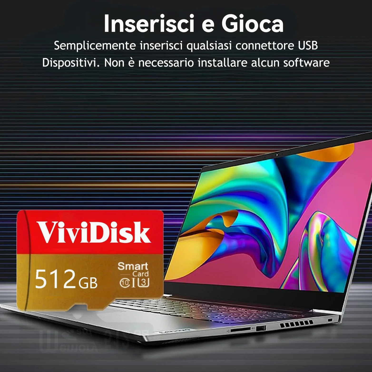 Vividisk SD Card 512GB – High Speed TF Card 512 GB Waterproof Memory Card SD Mini Memory Card scheda sd with Smartphone,Camera,Tablet,Drone,Smart TV