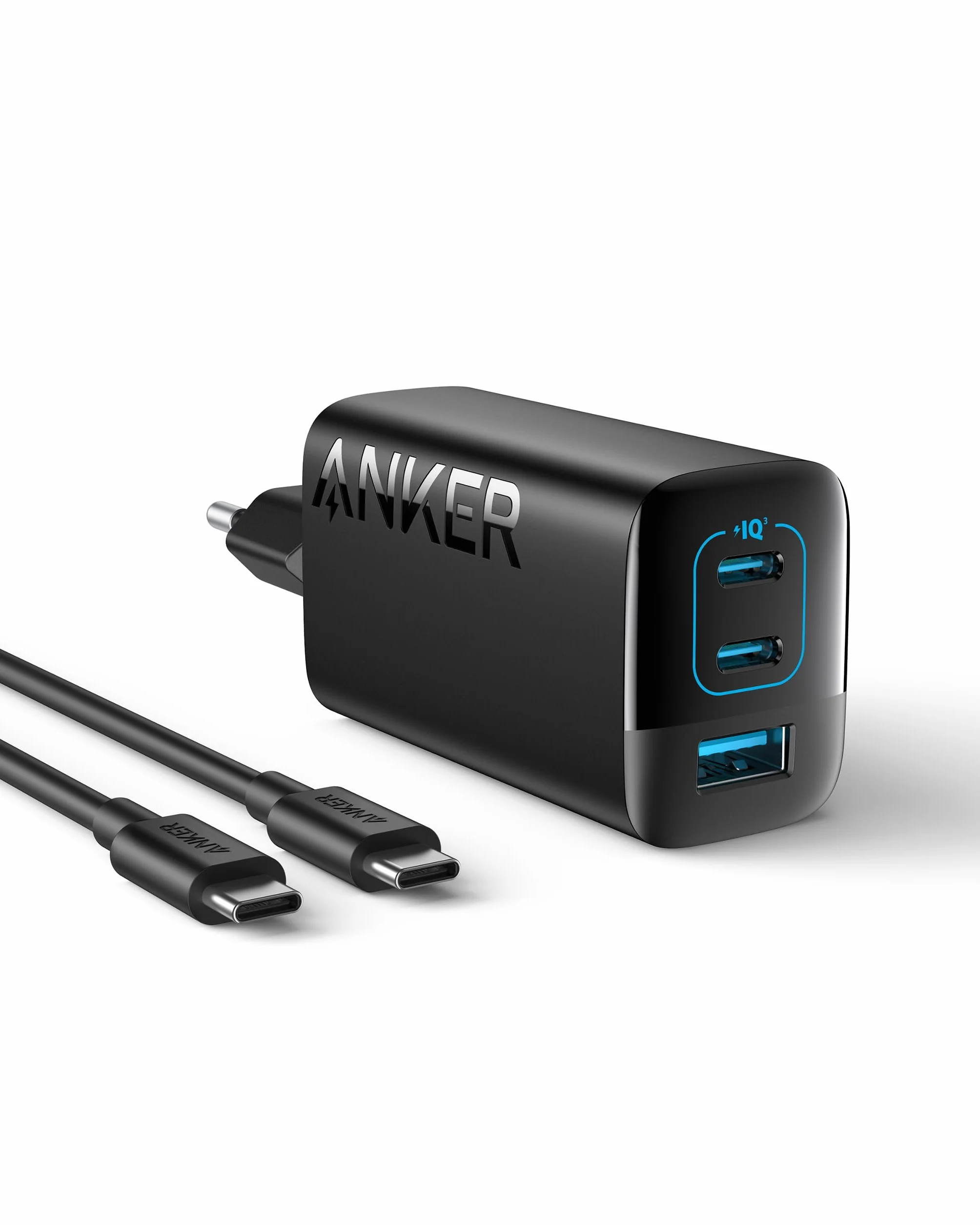 Anker Caricatore USB C 67W PIQ 3.0 3 Porte per iPhone MacBook iPad Samsung Pixel