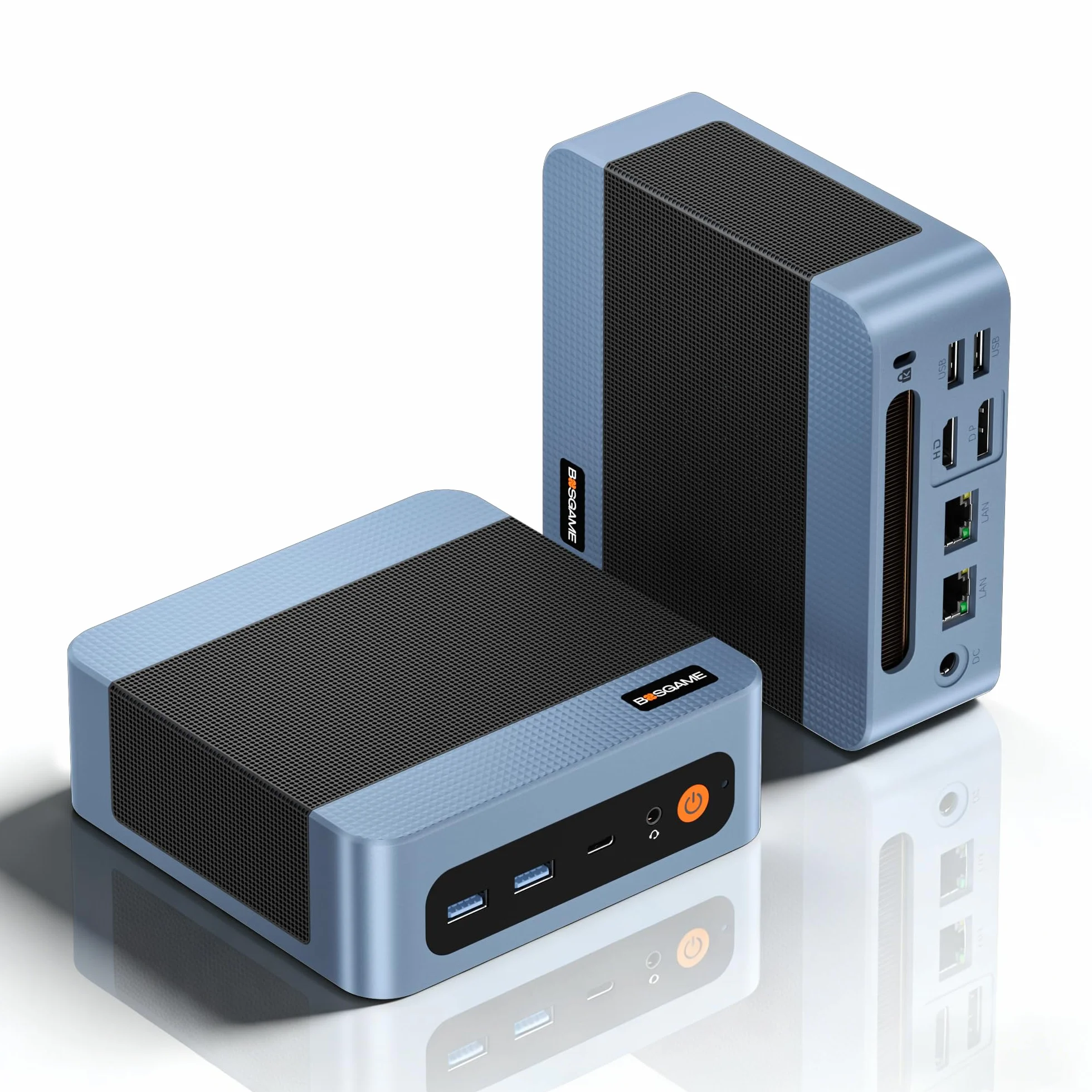 BOSGAME E5 Mini PC Ryzen 5300U 16GB DDR4 512GB NVMe SSD HDMI DP USB-C Triplo Display 4K Doppia LAN WiFi 5 BT5.0