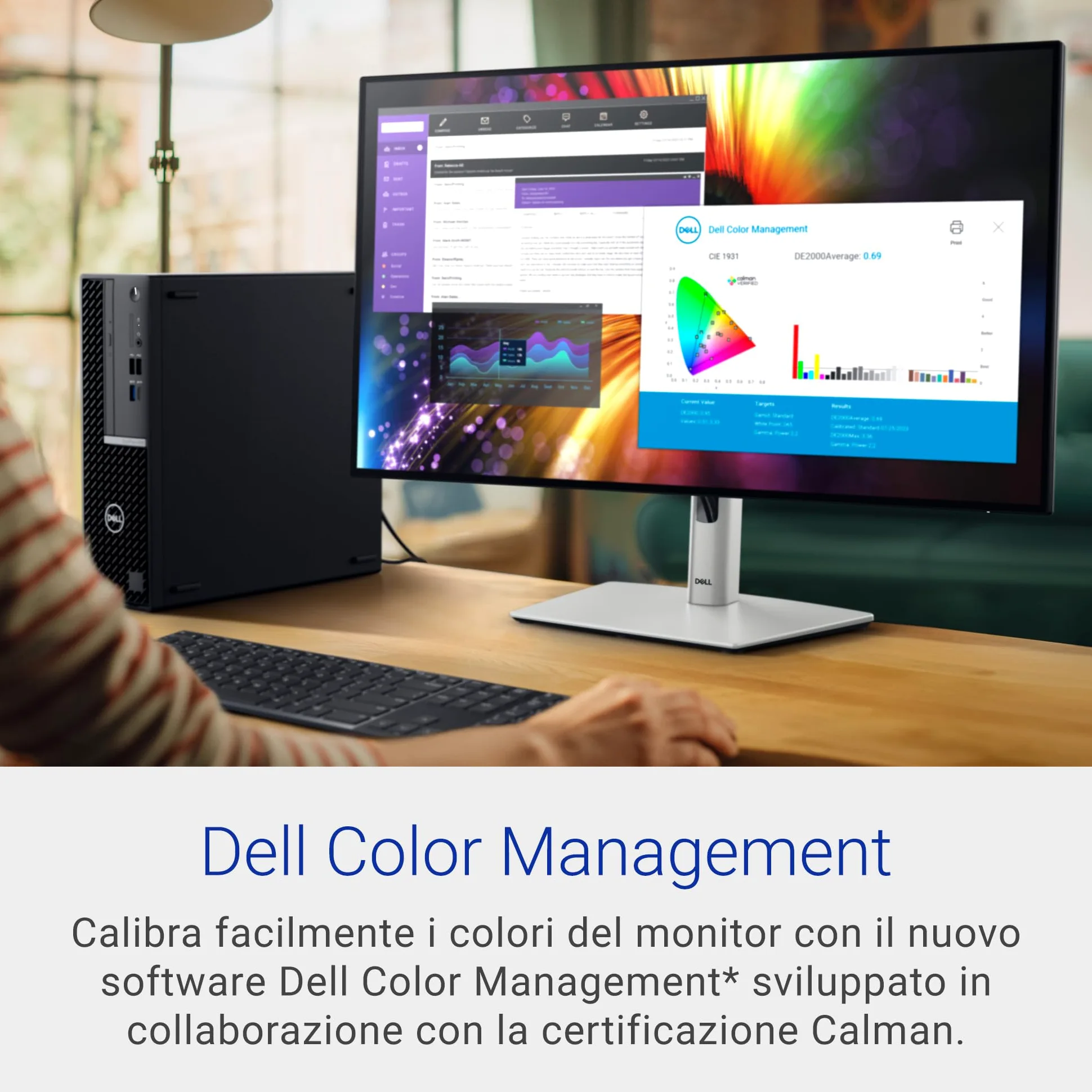 Dell U2724D UltraSharp 27" QHD (2560x1440) Monitor, 120Hz, IPS Black, 5ms, 98% DCI-P3, 2x USB-C, 2x DisplayPort, HDMI, 3x USB, 3 Anni di Garanzia, Argento