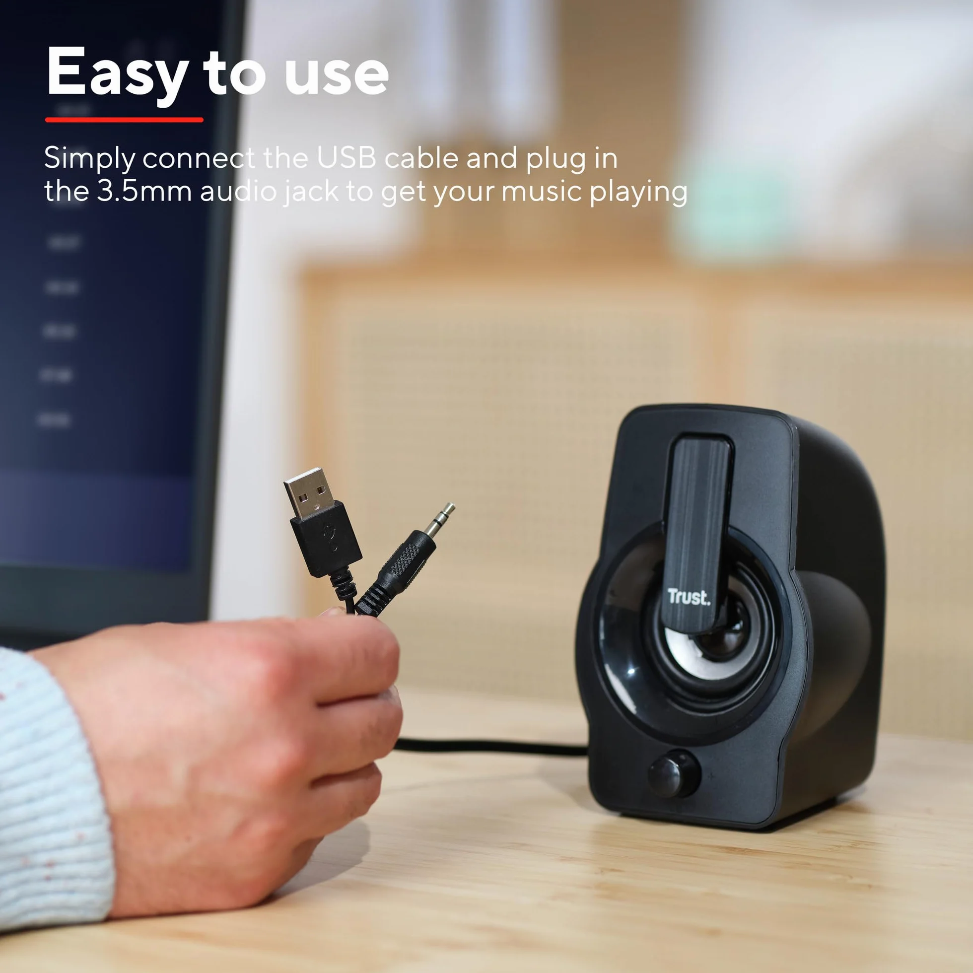 Trust Gemi Casse PC Mini LED RGB 12W (6W RMS), Altoparlanti PC Piccoli con Illuminazione LED, Alimentazione USB, Casse Audio Jack Aux 3.5mm, Compatto Set Altoparlante per Computer Laptop - Nero