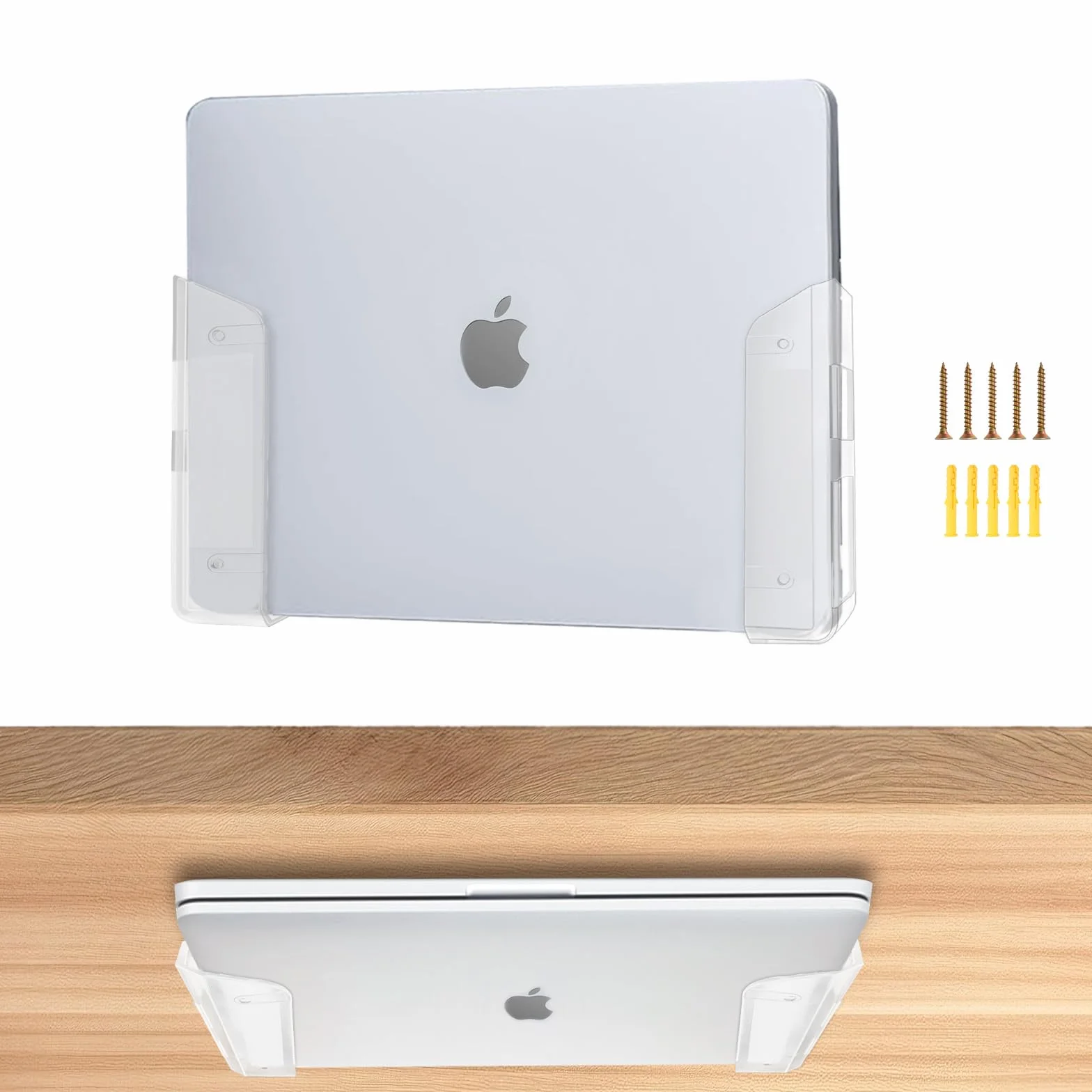 Trasparente Supporto da Parete per Computer Portatile con Silicone Antigraffio, 28mm, Compatibile con MacBook Mini, Surface iPad