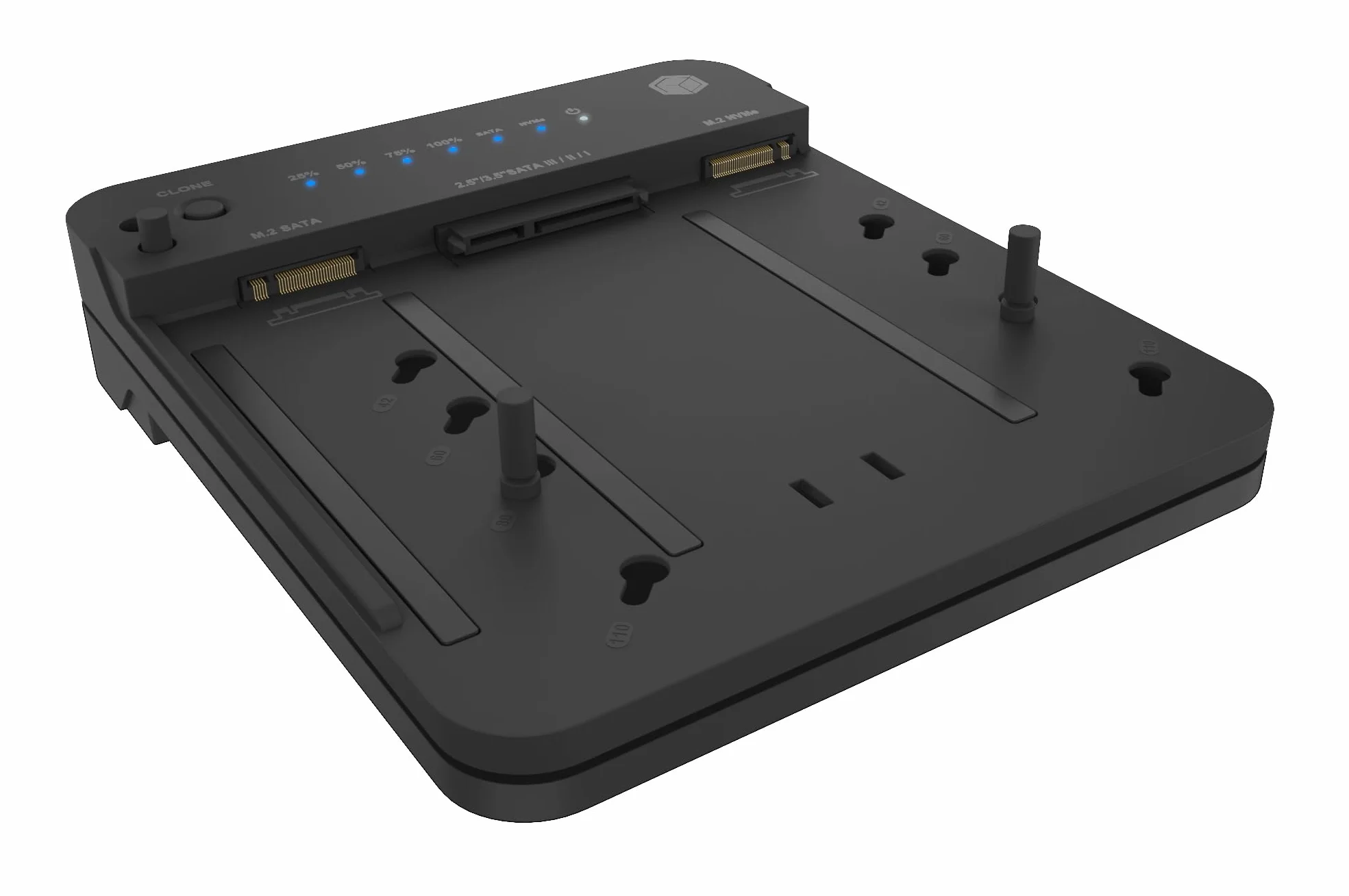 ICY BOX HDD/M.2 NVMe SSD Docking Station USB 3.2 Gen 2 (10 Gbps), unità clonazione a due vie, USB-C e USB-A, IB-2915MSCL-C31
