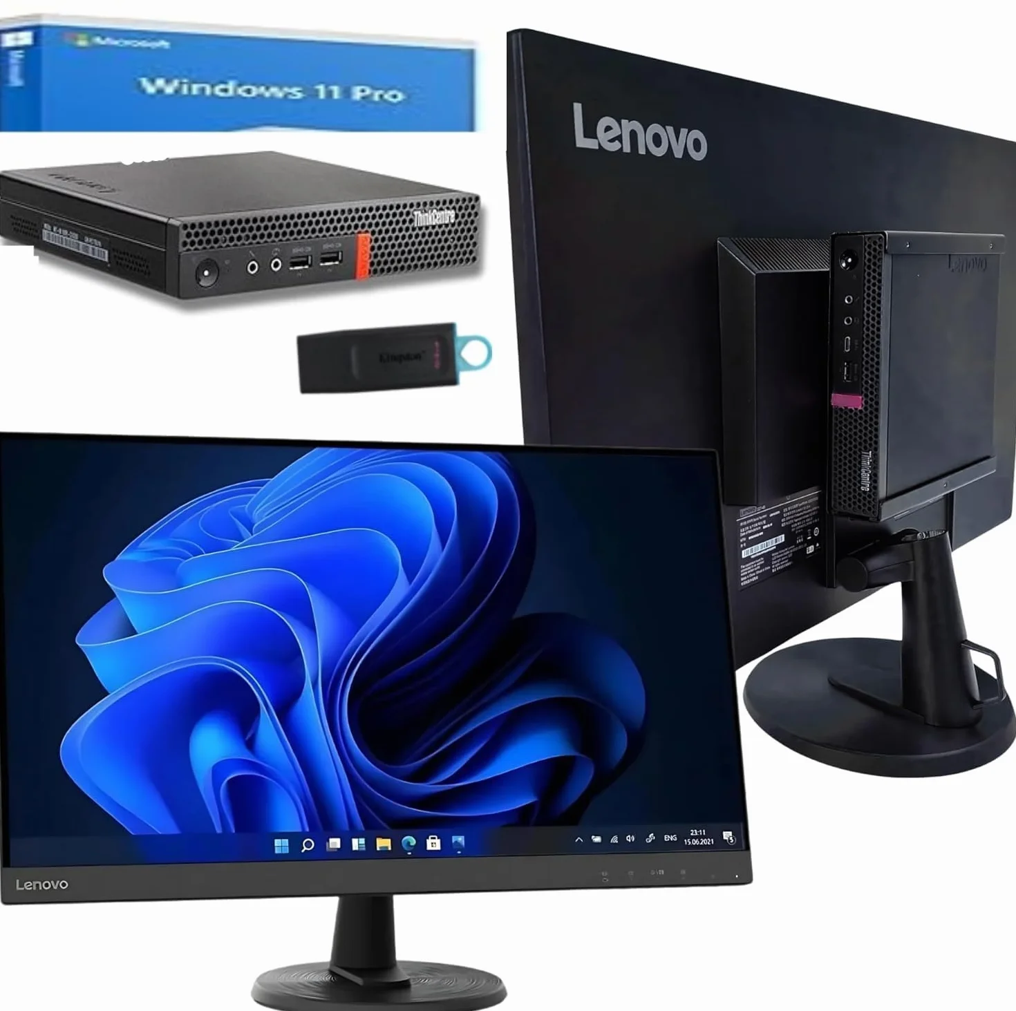 Lenovo 27" All-in-One PC i7-8700T 16GB RAM 1TB SSD Windows 11 Pro Office 2021