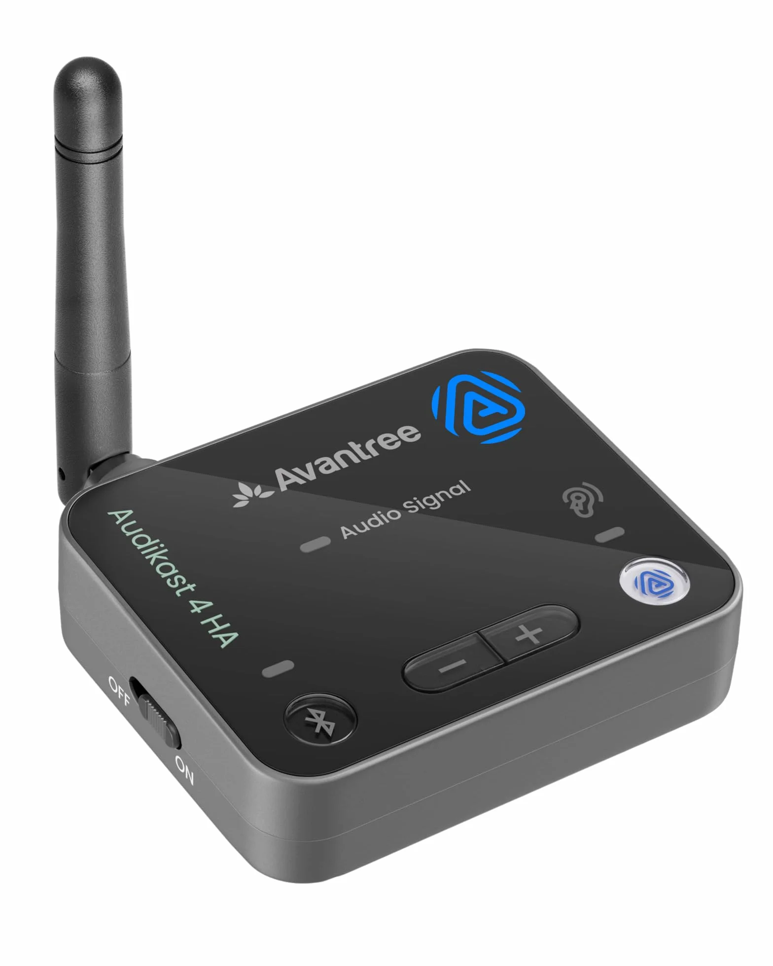 Avantree Audikast 4HA – Trasmettitore e streamer TV Auracast per dispositivi audio Auracast selezionati, ascolto TV personale al proprio volume, ottico e AUX, pronto per il futuro e aggiornabile