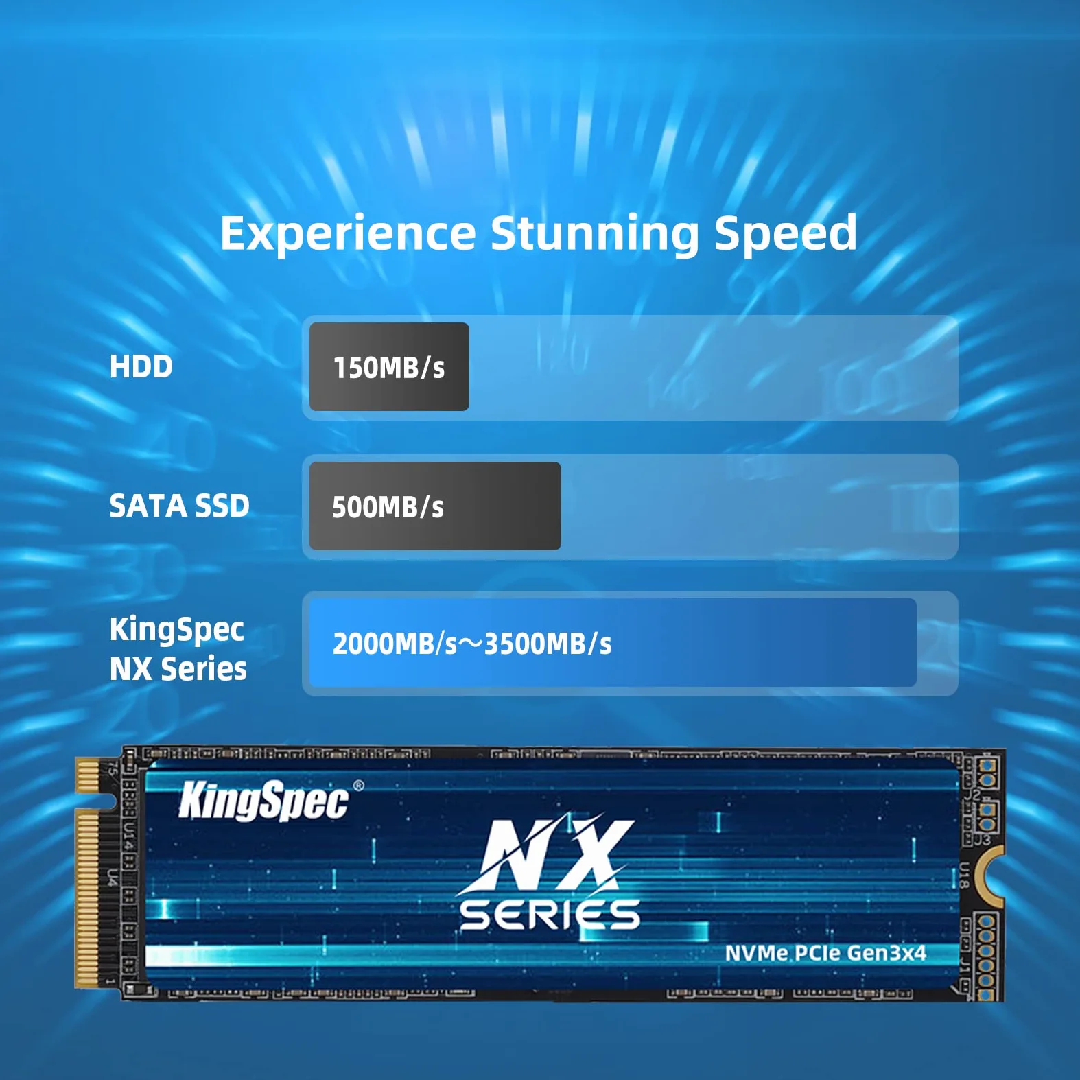 KingSpec SSD M2 NVME 1TB Ssd M.2 2280 PCIe Gen3x4 3400MB/s SSD Nmve 3D NAND 500TBW M2 Disco Rigido Interno Unità a Stato Solido per Laptop