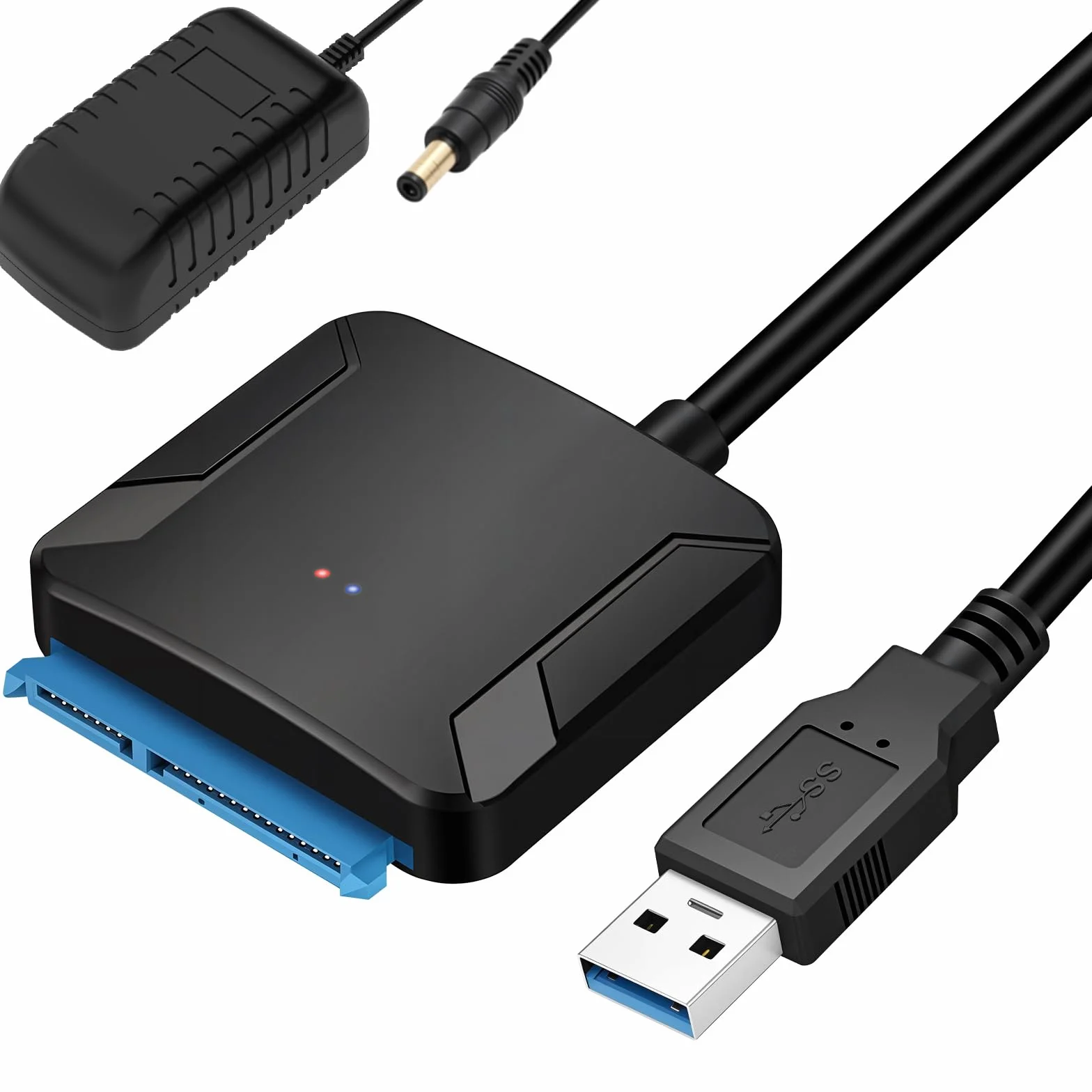 Cavo adattatore da USB a Sata con spina standard britannica, connettore da USB 3.0 a SATA a 22 pin per unità SSD/HDD da 2,5" da 3,5"