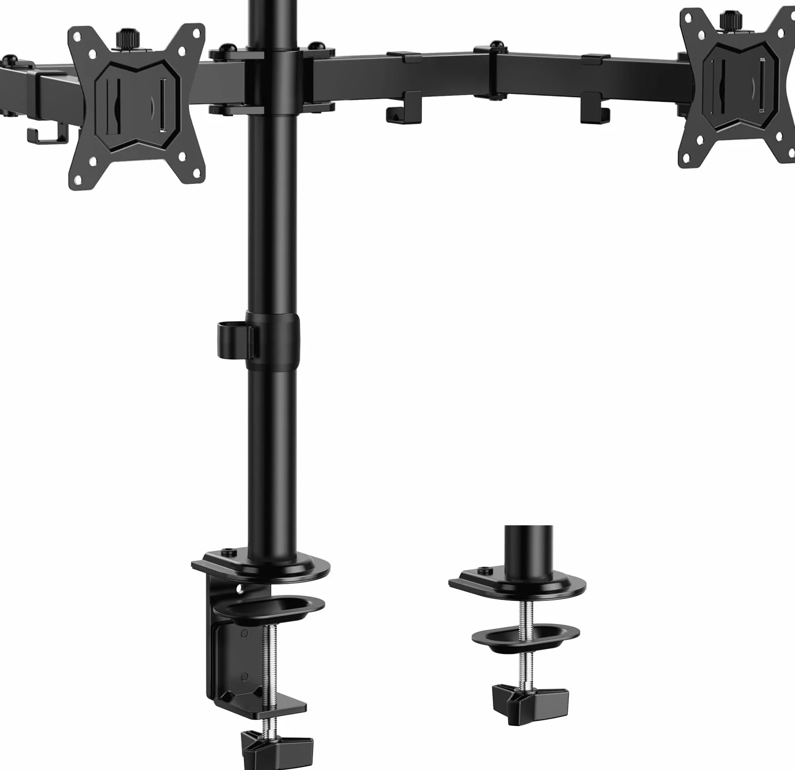 ErGear Supporto per doppio monitor, resistente, regolabile, per 2 schermi fino a 32 pollici, completamente regolabile in altezza, inclinabile, girevole, supporta 8 kg per braccio monitor, facile