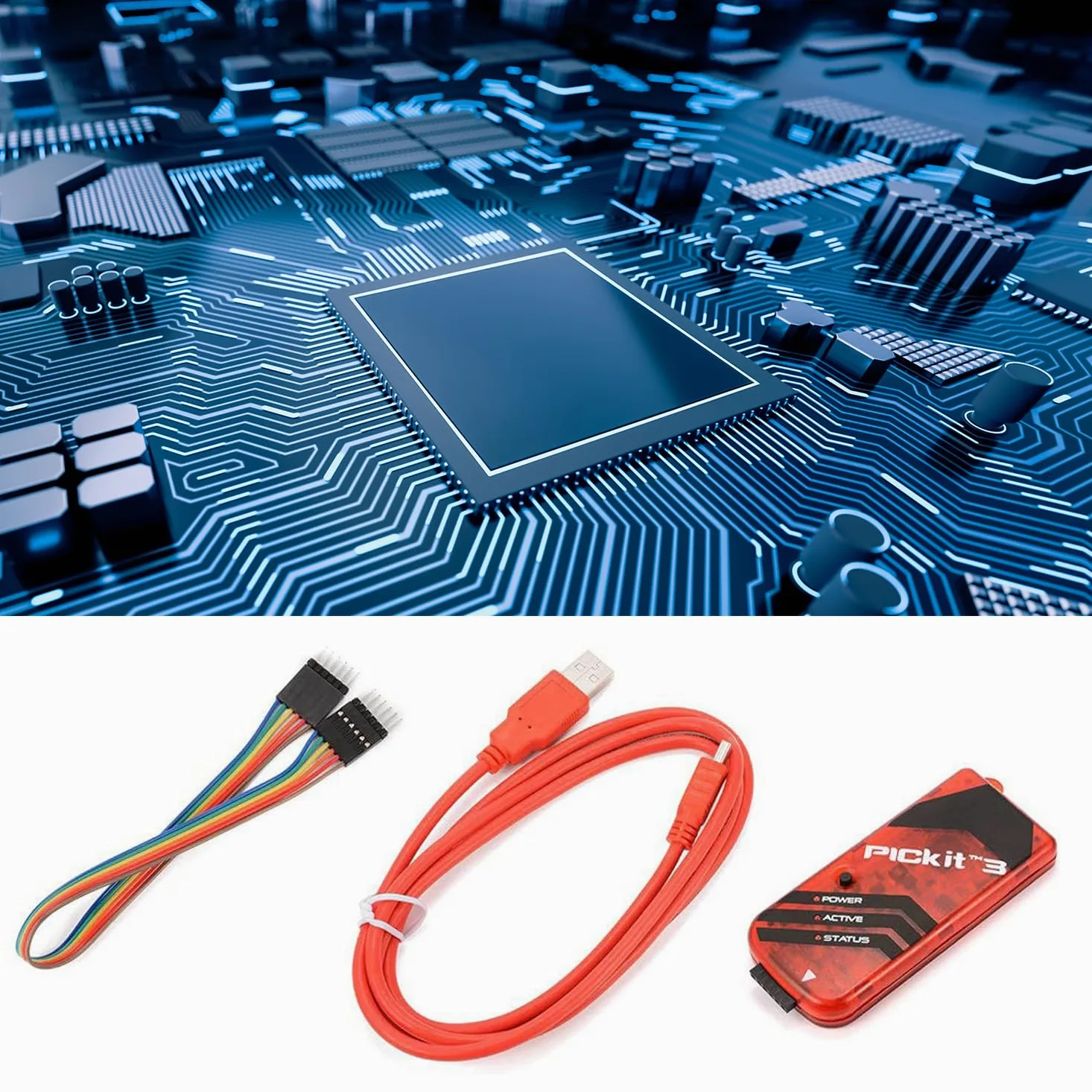 PICKIT3 PIC Kit3 Programmer Debugger Binghe PICKIT3 Emulatore, PIC Kit3 Downloader con Telaio ICD2 Per programmi di sviluppo, debug e sviluppo di software e hardware per PC