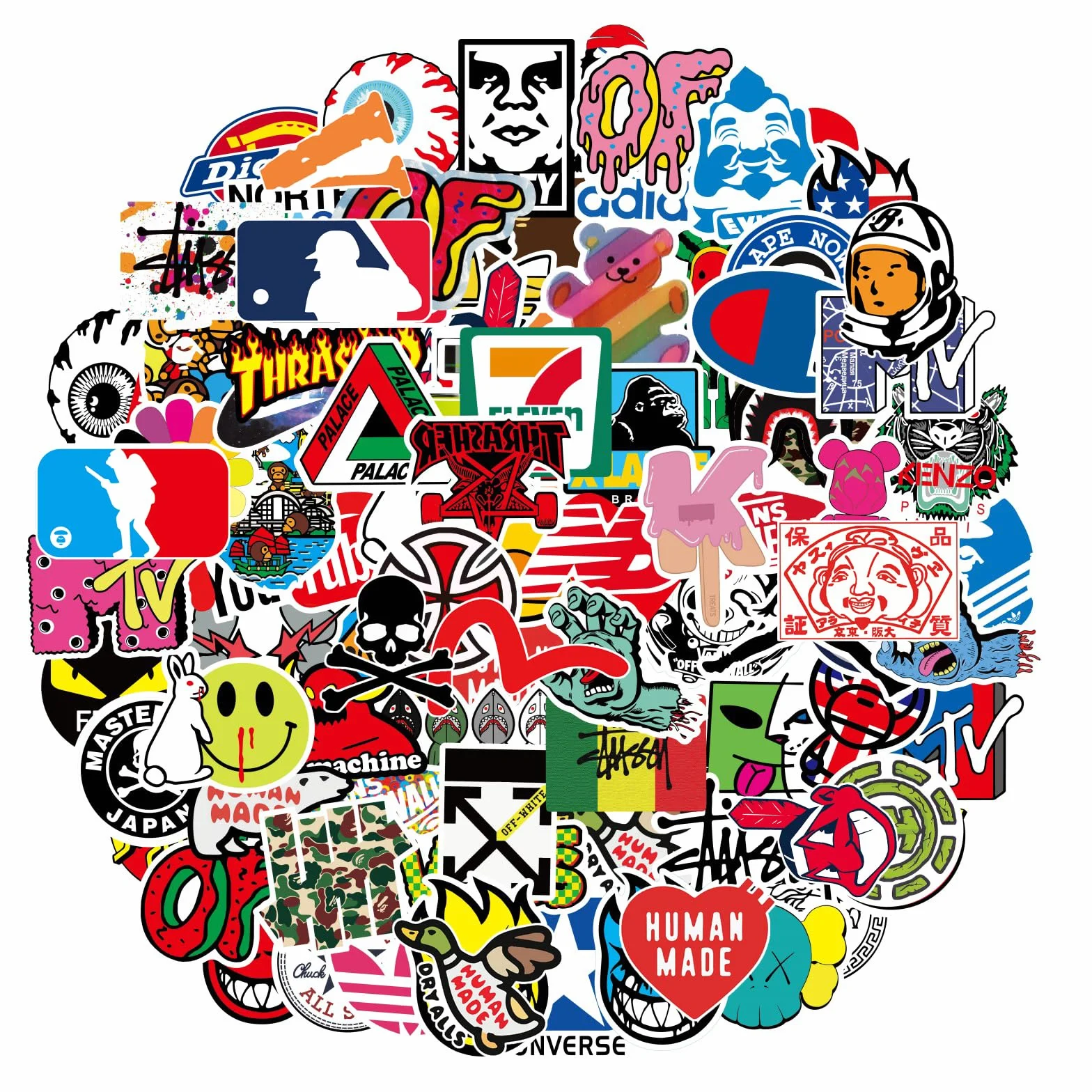 101 pezzi Adesivi Popolare, Moda di Strada Sticker Decalcomanie in Vinile per Skateboard, Bicicletta, Laptop, Borraccia, Bagagli, Moto