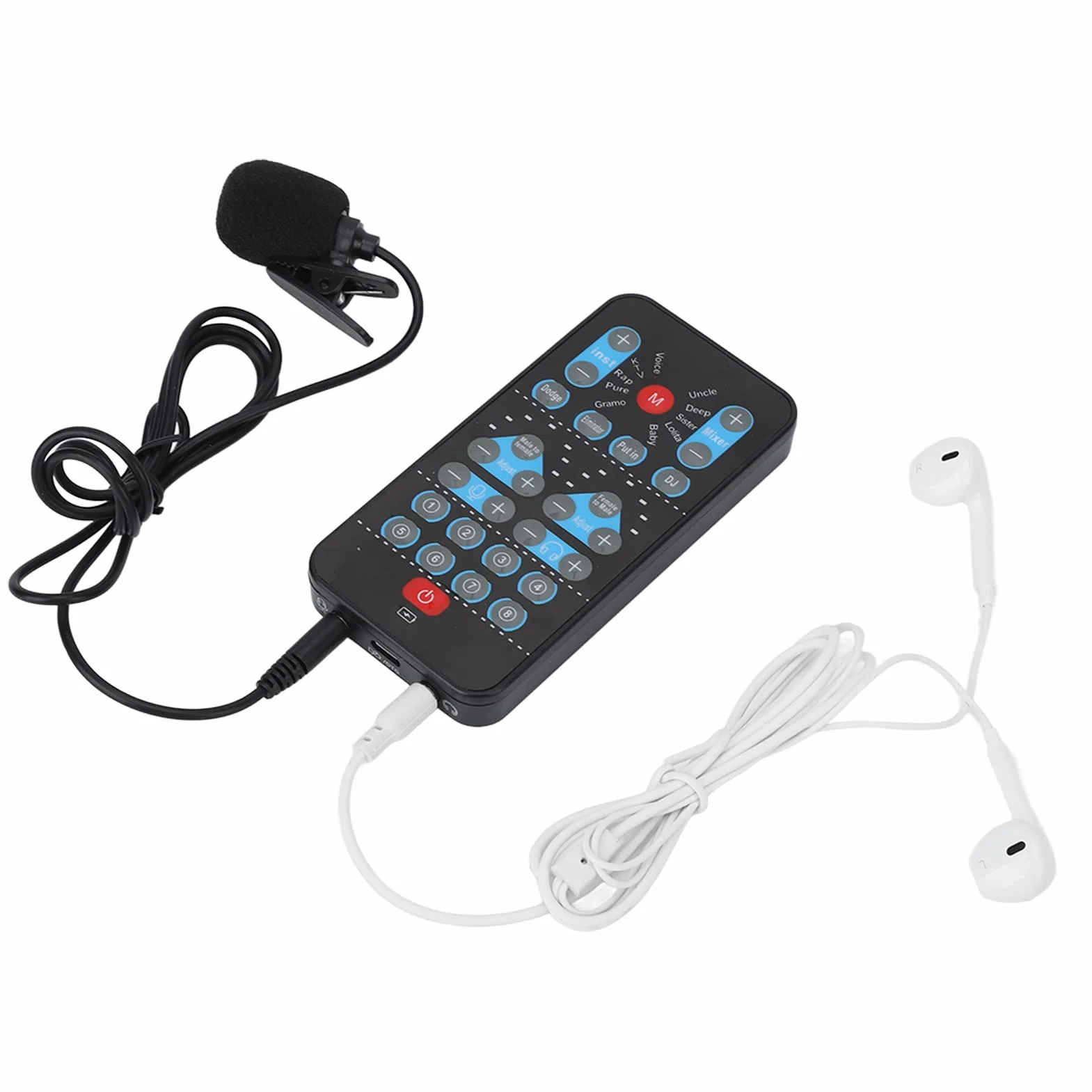 Mini Cambia Voce, 8 Effetti Sonori Supportano L'abbellimento Multilingue, Scheda Audio Portatile per Streaming Live, Telefono Cellulare, Computer