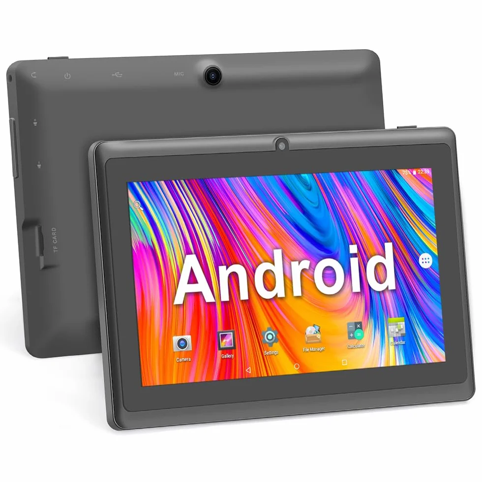 7 Pollici Tablet PC, Android 5.0 Quad Core, 1GB RAM 8GB ROM, Doppia Fotocamera, Touchscreen Capacitivo, WiFi, Bluetooth, Nero