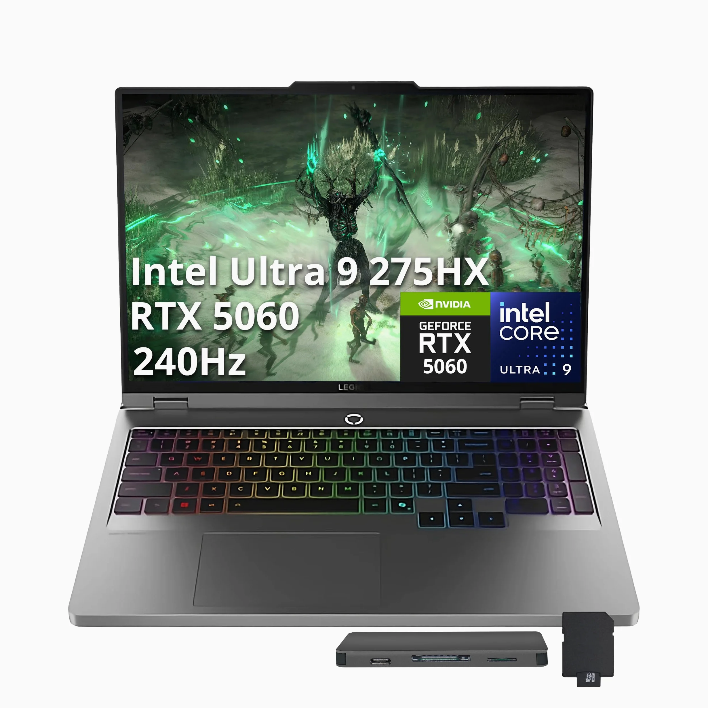 Lenovo Legion 5 16" WQXGA 240Hz Gaming Laptop, Intel Ultra 9 275HX, NVIDIA GeForce RTX 5060, 32GB DDR5, 2TB Storage (1TB SSD+1TB Docking Station), Tastiera retroilluminata RGB a 24 zone, Win 11 Pro