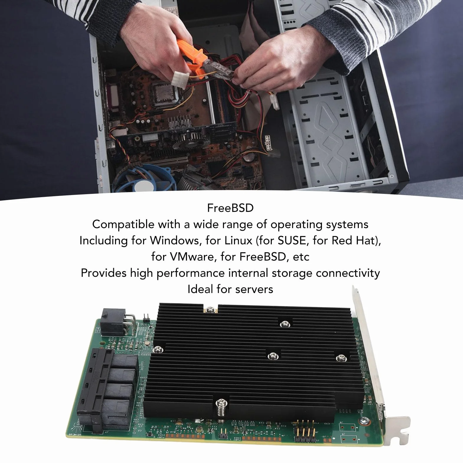 Scheda HBA LSI SAS 9300 16I, Scheda Adattatore Bus Host HBA Porta SAS SATA da 12 Gbps per per Linux per VMware per FreeBSD