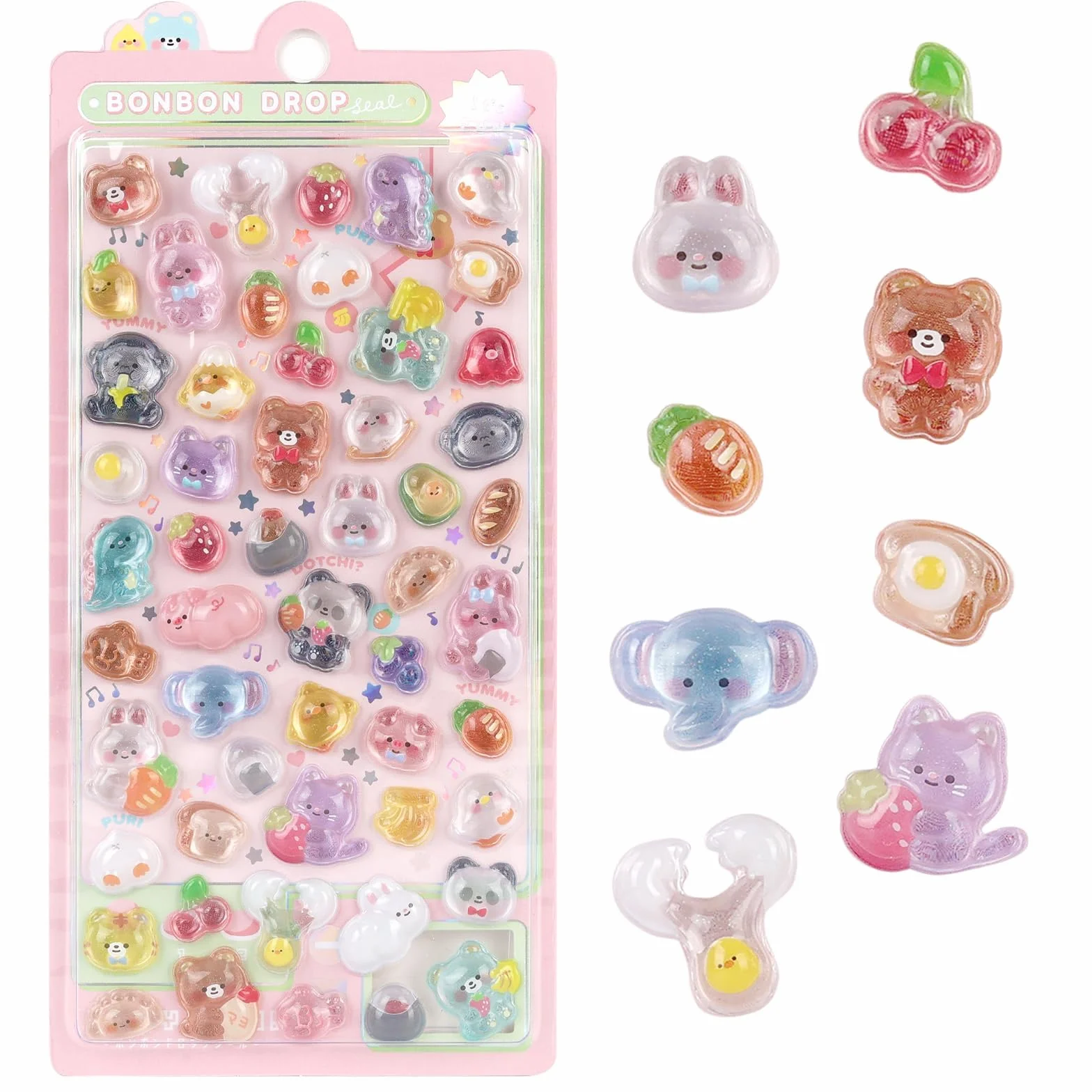 Stickers Animali 3D, Adesivi 3D per Bambini, Puffy Stickers Animali, Puffy Adesivi, Kawaii, Ricompensa e Decorazione, per Bottiglie D'acqua, Custodie per Telefoni, Album di Ritagli