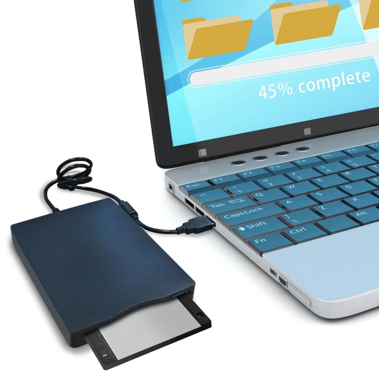 Lettore Floppy Esterno USB 3,5 Pollice Portatile, Unità Floppy Disk Drive Plug and Play per PC Mac Laptop e Notebook, Compatibile Windows 11 10 8 7 Vista XP