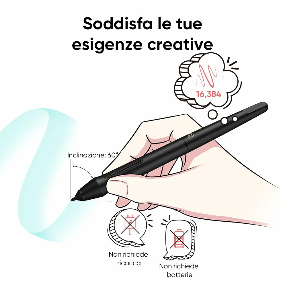 XPPen Deco Mini7 V2 Tavoletta Grafica con penna senza batteria 16384 livelli, per disegno, OSU Play, Compatibile con Windows/MAC OS/Android 10.0/Chrome OS