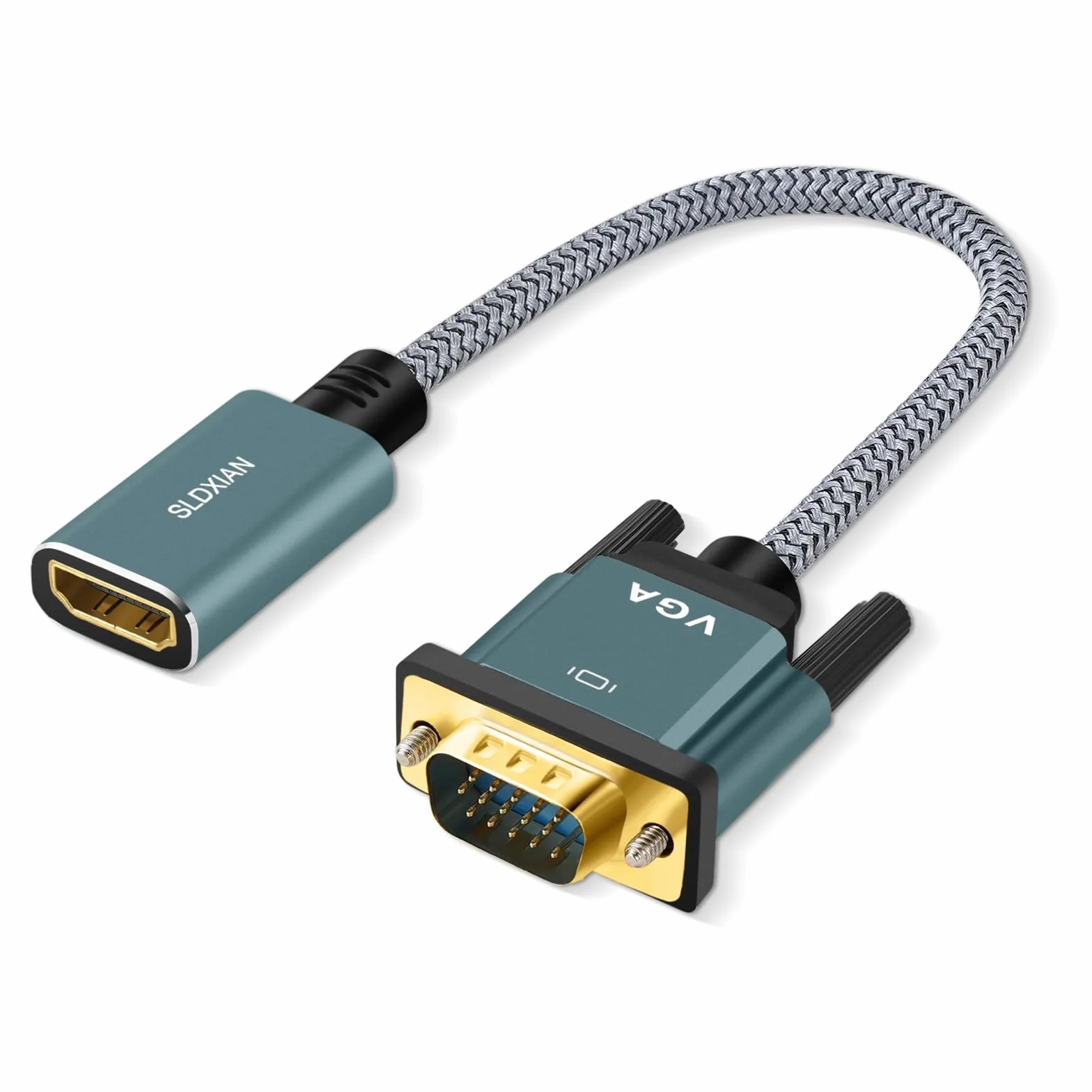 Adattatore HDMI Femmina a VGA Maschio 1080P Trasmissione unidirezionale HDMI (PC) a VGA (monitor) Audio non supportato per PC, laptop, TV Box, Monitor, Proiettore (15CM)