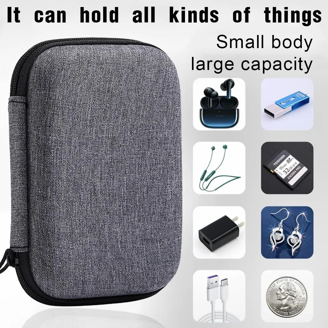 1 pcs Custodia per Hard Disk Esterno 2,5" - Proteggi tuo SDD o HDD con borsa rigida antiurto, per trasportare la tua memoria esterna in modo sicuro e portatile, Adatta per Hard Disk Esterno