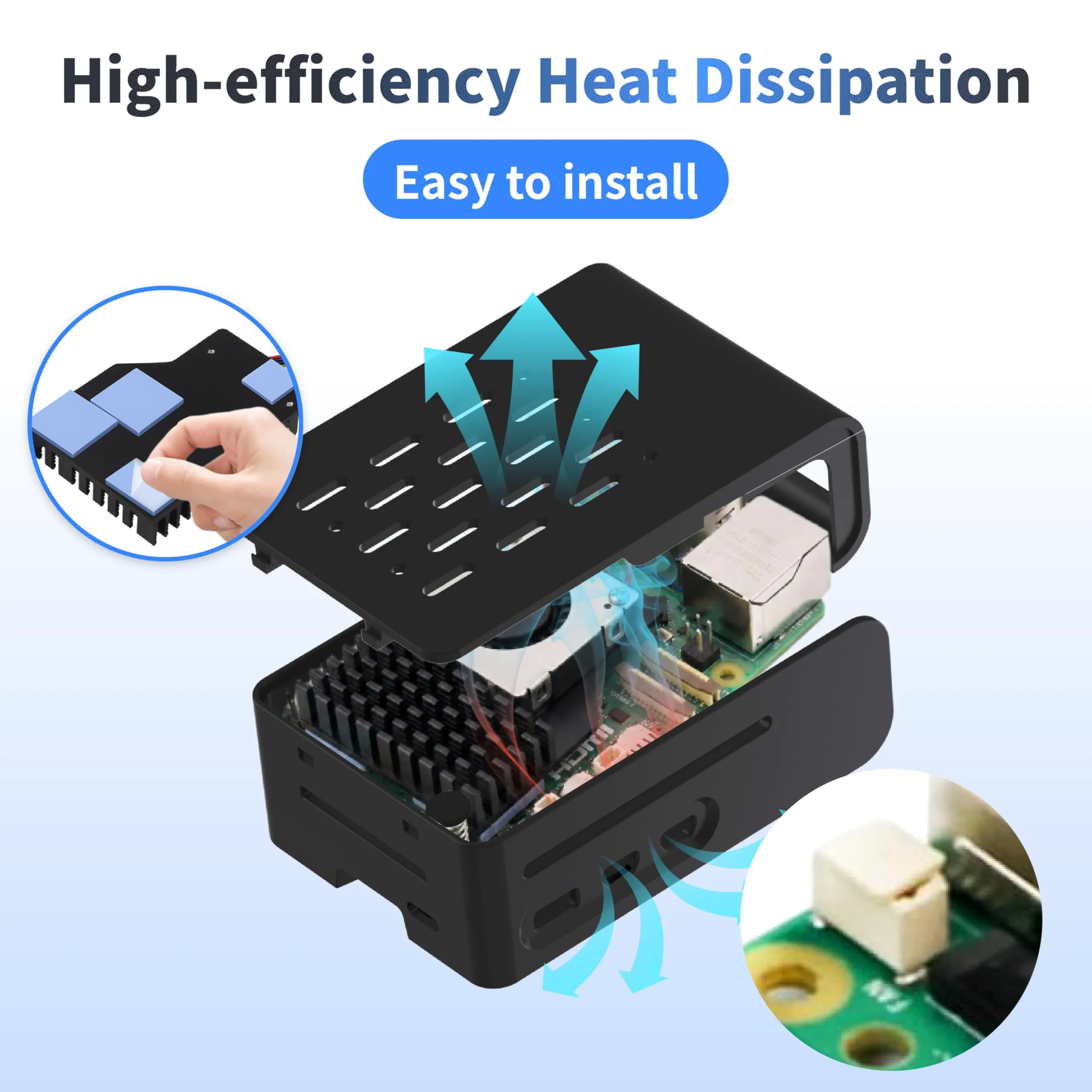 TRASKIT Kit di base per Raspberry Pi 5 4 GB di RAM, alimentatore PD da 27 W, custodia PI5, dispositivo di raffreddamento attivo e scheda singola Pi 5 da 4 GB inclusa