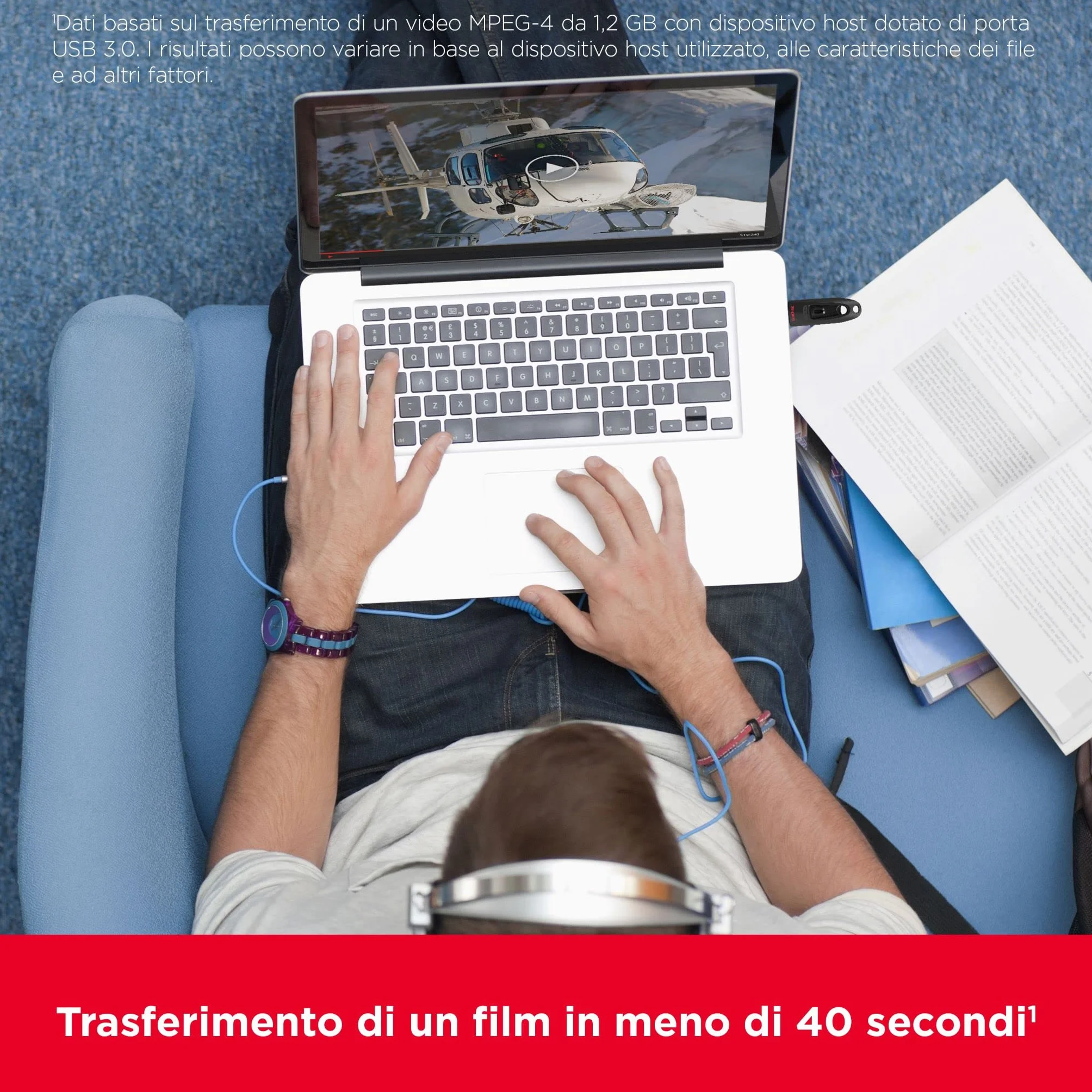 SanDisk Ultra Chiavetta USB 3.0 da 32 GB fino a 130 MB/sec, 3 Schede