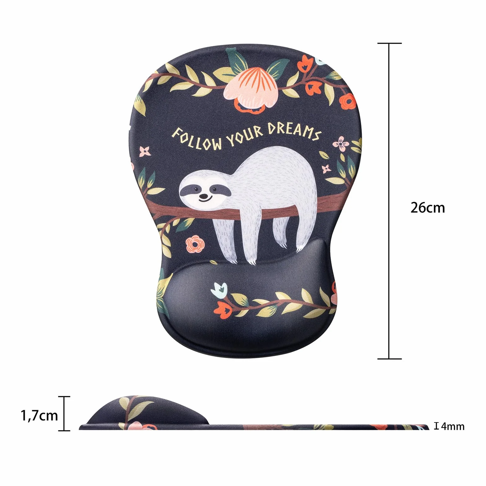 AOKSUNOVA Mouse Pad in Gel Ergonomico con Motivo Gatto, Poggiapolsi con Cuscinetto in Gel