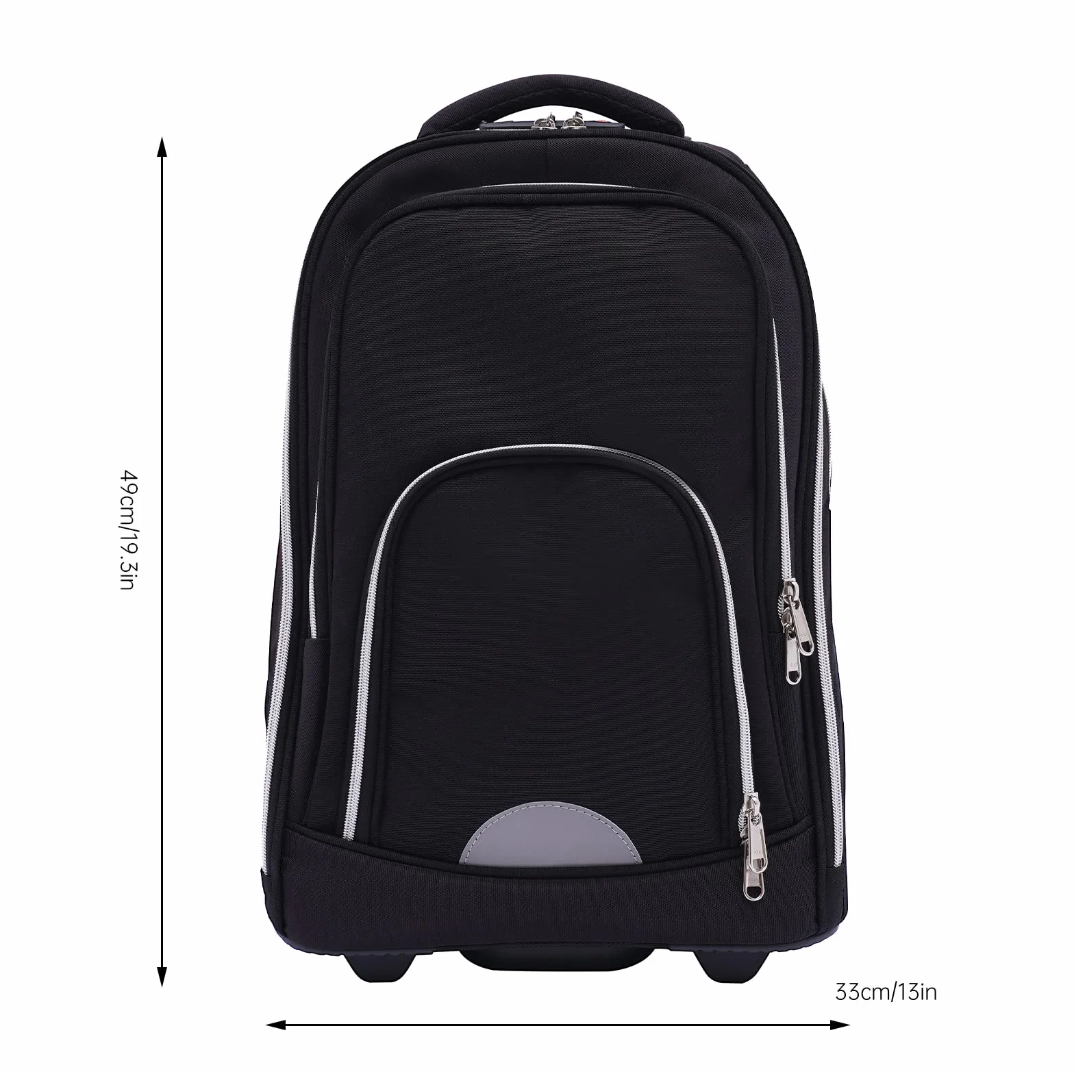 Trolley zaino da 45 l, zaino con ruote, impermeabile, portatile da 15 pollici, bagaglio a mano 3 in 1, ruota silenziosa, trolley in alluminio regolabile in altezza, per scuola, business