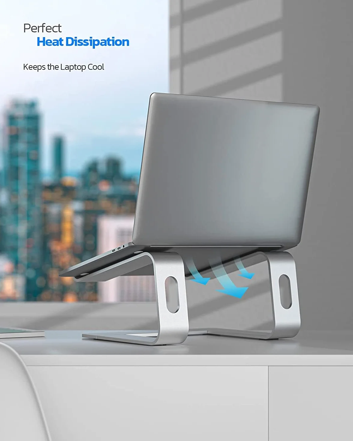 Nulaxy Supporto per computer portatile Stand, Supporto, Riser Compatibile con Dell, HP, Samsung, Lenovo Tutti I Computer Portatili 10-16" (Argento