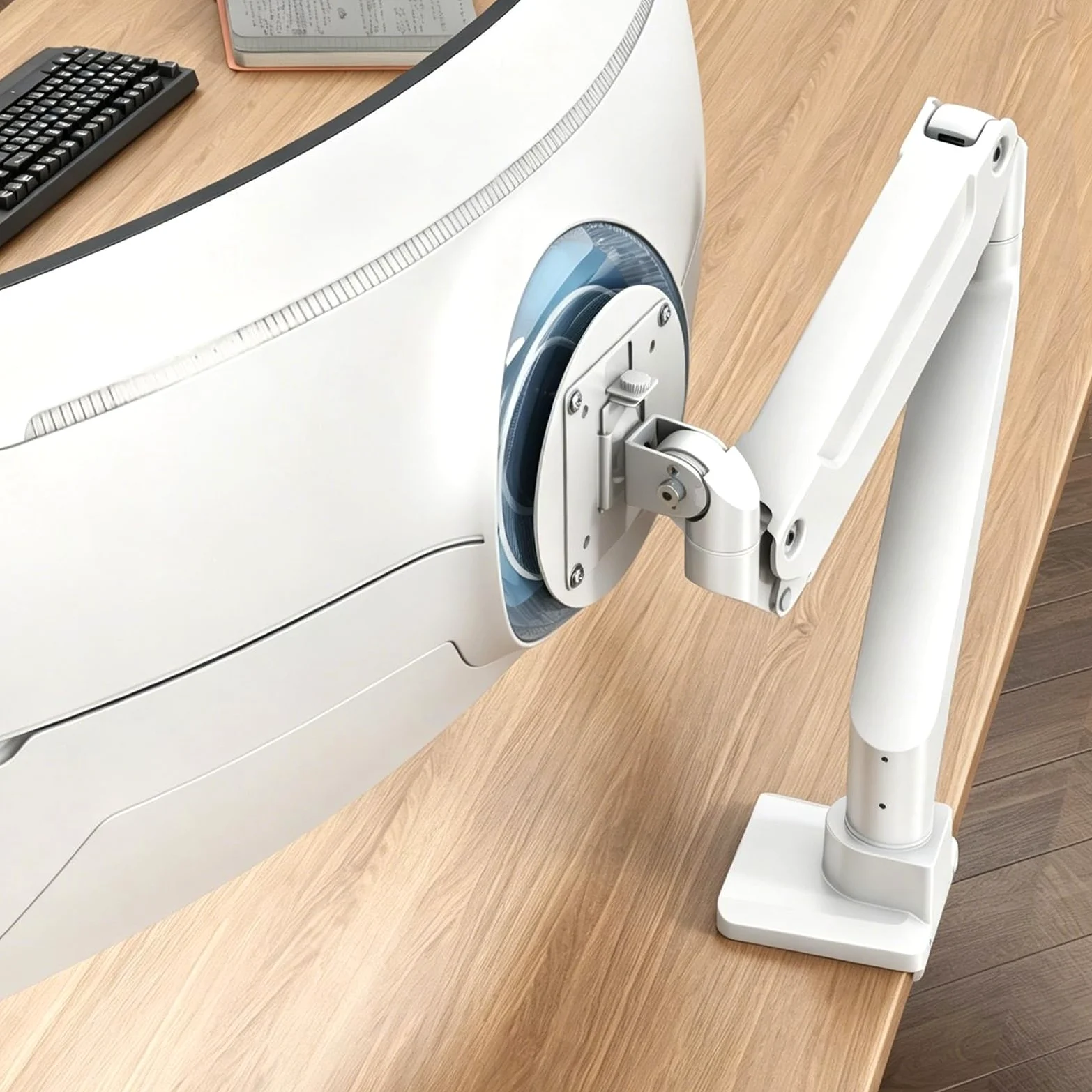 PUTORSEN Supporto per monitor a molla a gas per schermo di computer da 17-49 pollici, altezza regolabile, VESA 75x75/100x100, peso 2-20 kg, nero
