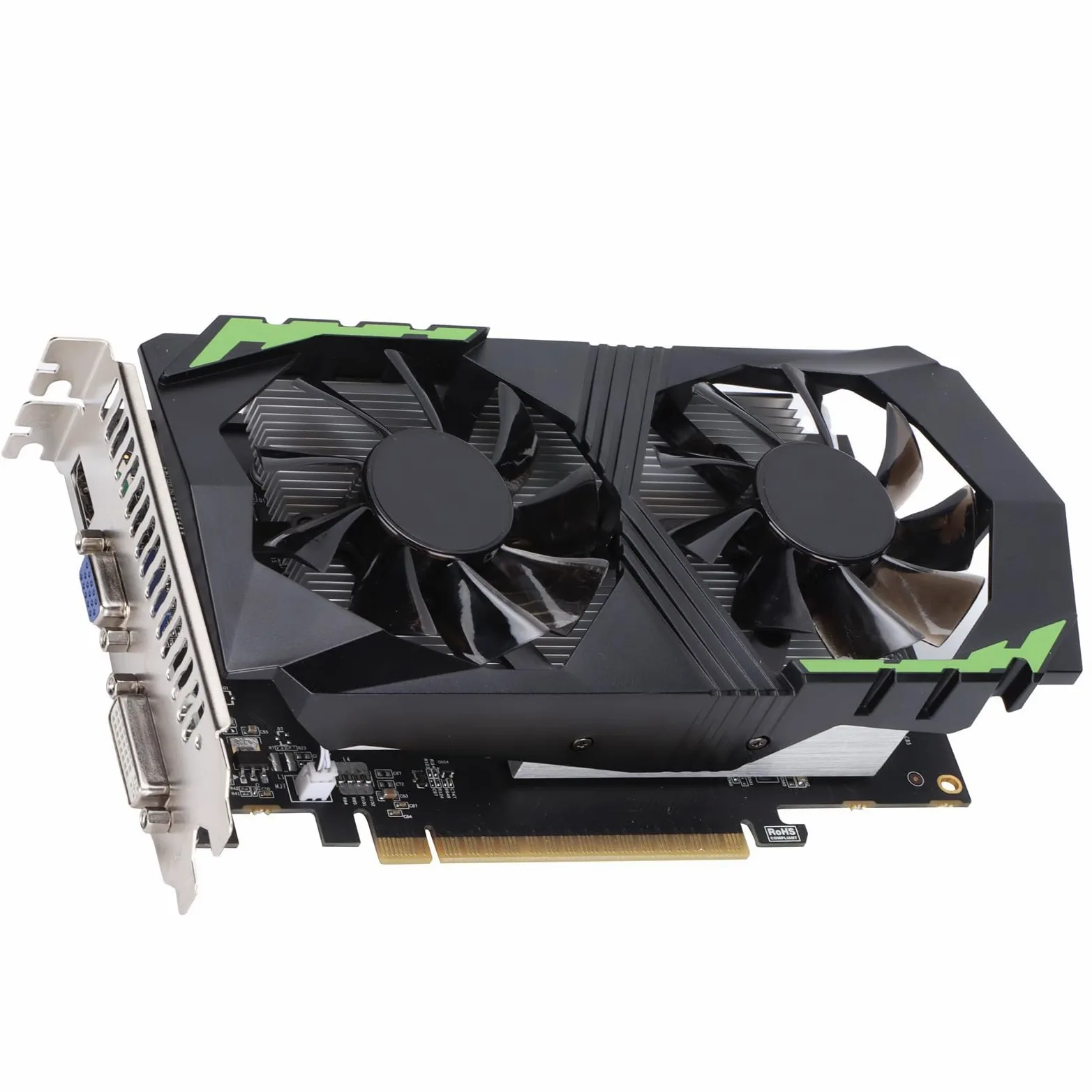 VBESTLIFE Scheda Grafica 1050TI da 4 GB, GPU DDR5 128 Bit, Scheda Video da Gioco PCIE 2.0 da 1350 MHz, Scheda Grafica per Computer Desktop con Porte HDMI, DVI, VGA