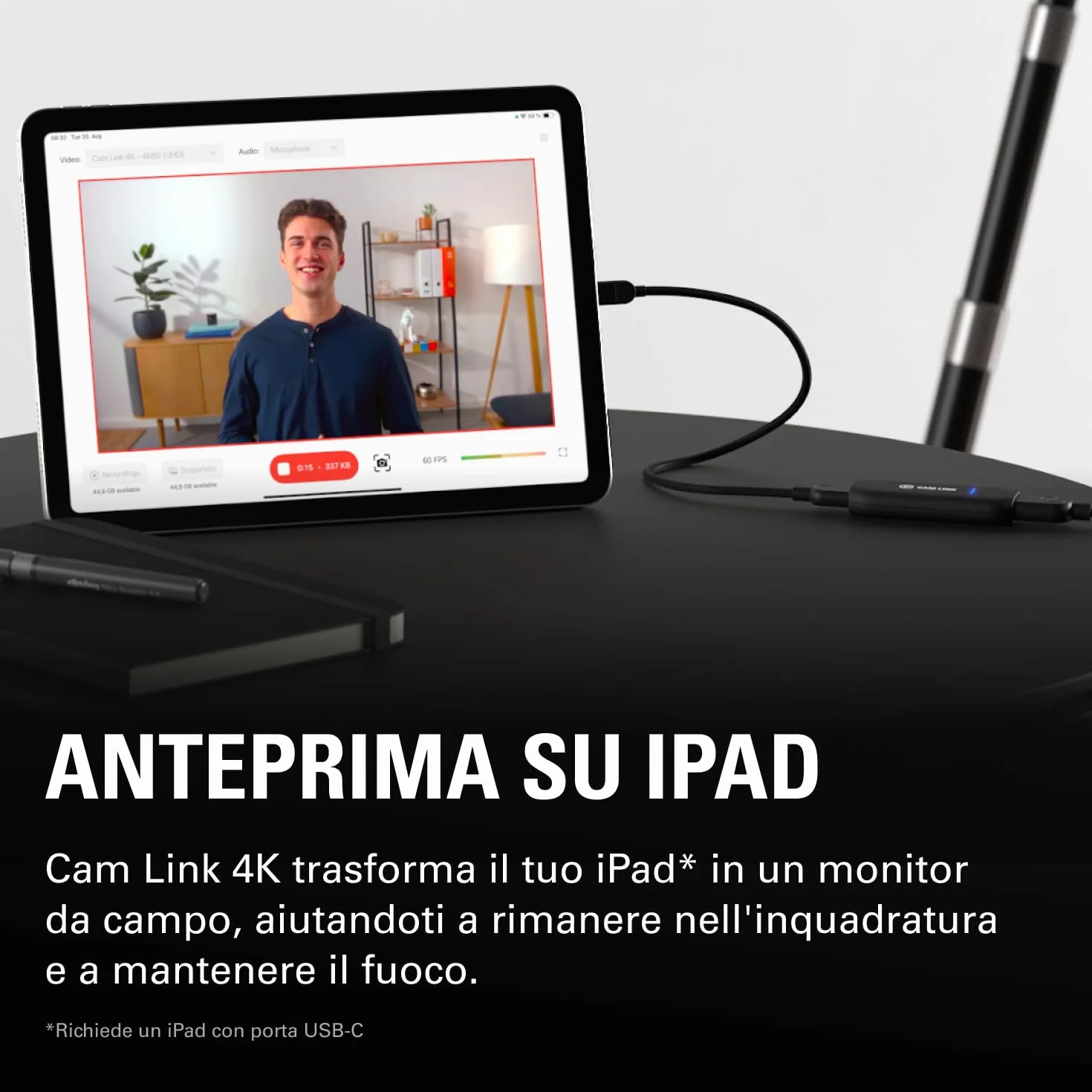 Elgato Cam Link 4K, trasmetti live, registra via DSLR, camcorder, action cam, 1080p60, 4K/30FPS, HDMI, USB 3.0, videoconferenze, home office, Zoom, Teams