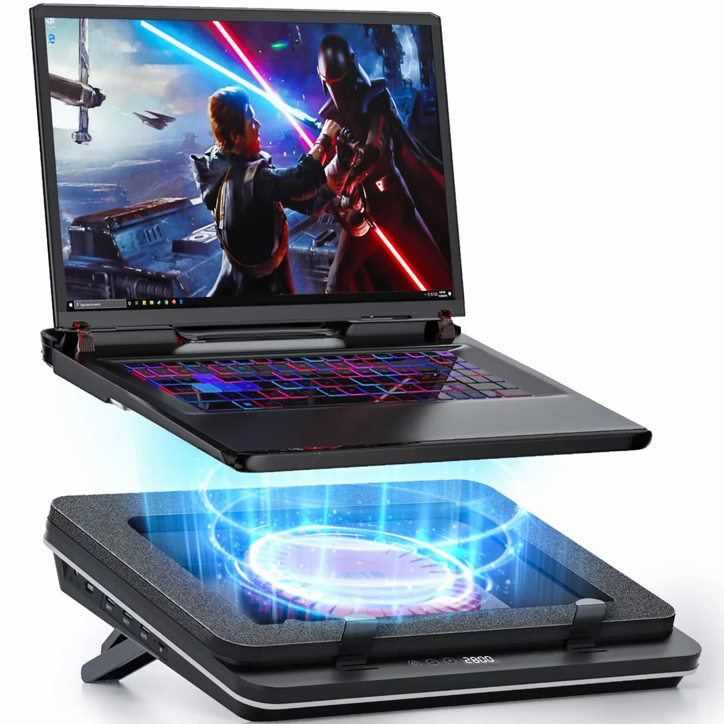 IETS GT600 Cuscinetto raffreddamento laptop ventola turbo 14 cm schiuma sigillata hub USB 3 porte