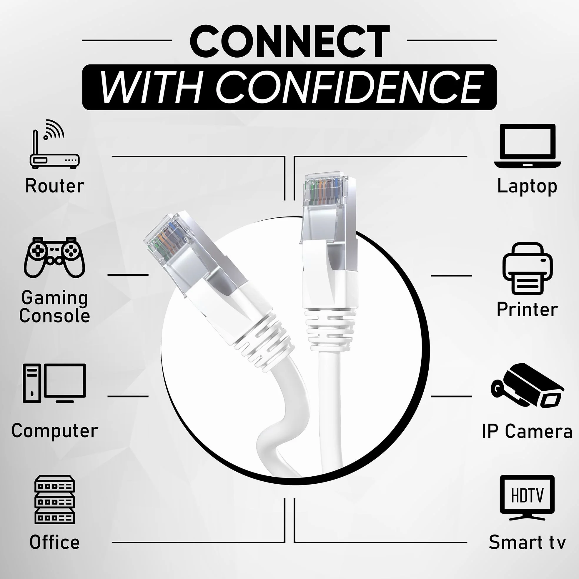 Mr. Tronic Cavo Ethernet Cat 7 da 20m, Cavo di Rete LAN Cat 7 ad Alta velocità con Connettori RJ45 per Una Connessione Internet Veloce - Cavo Patch | SFTP Cat7 (20 Metri, Bianco)