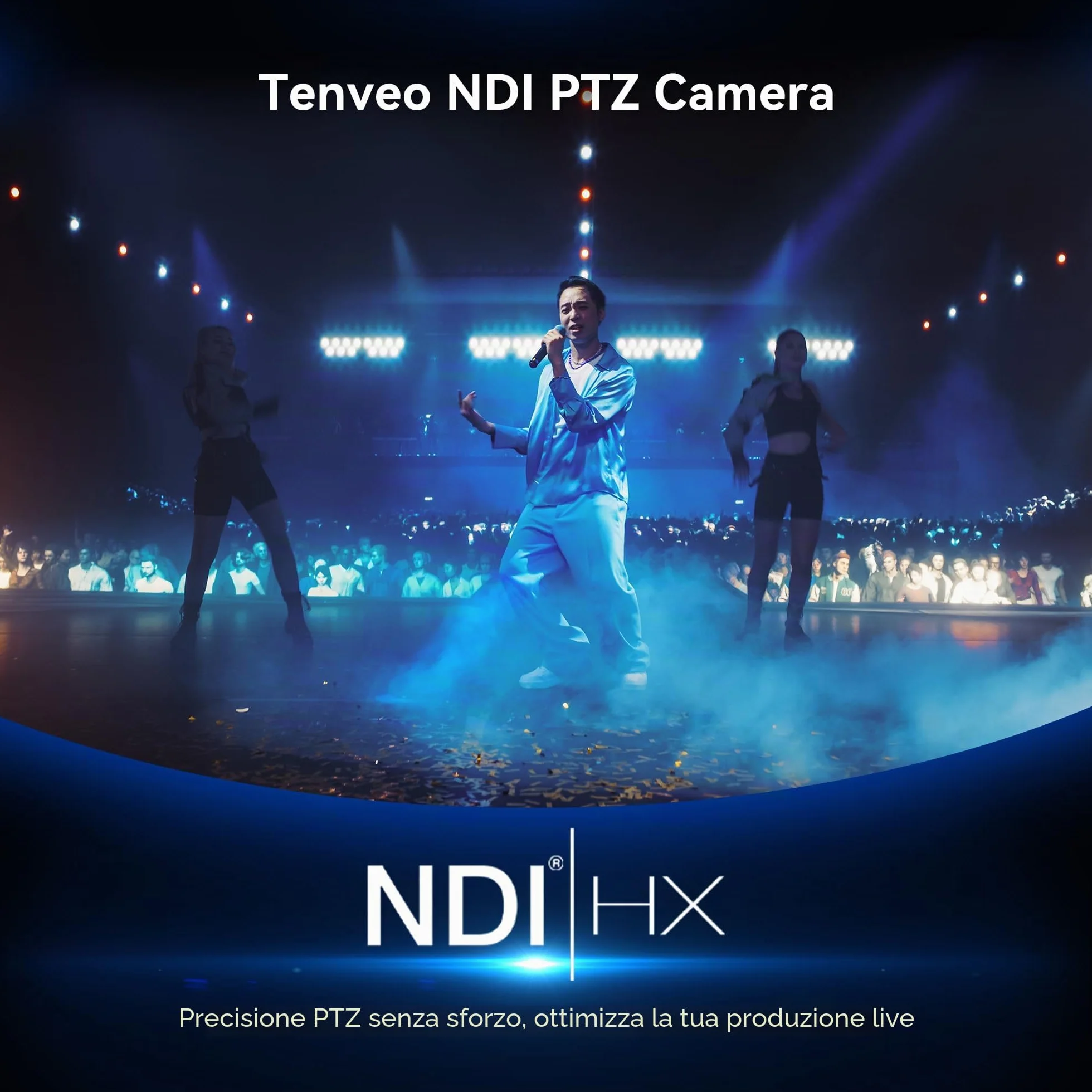 Tenveo Telecamera PTZ NDI 4K con Tracking Automatico AI, Zoom Ottico 12X, USB3.0 HDMI LAN PoE NDI Camera IP Streaming Live per Chiesa Conferenze Trasmissioni Eventi YouTube OBS vMix Livestream