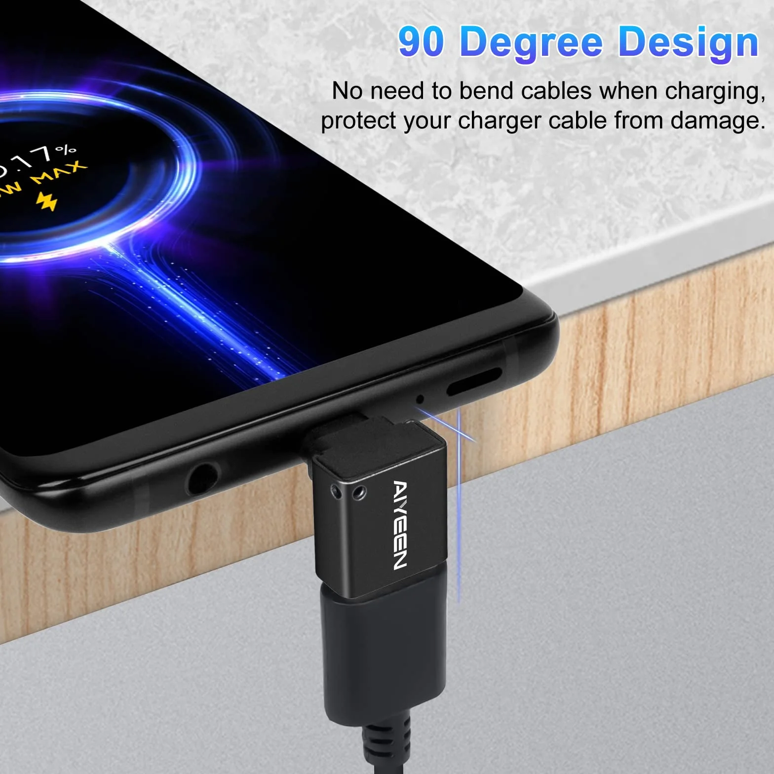 Adattatore USB C a USB (Confezione da 2), Convertitore OTG da Maschio USBC a Femmina USB 3.0 a 90 Gradi Compatibile con MacBook Pro 2019/2018, Samsung e altri Dispositivi USB-C, Nero