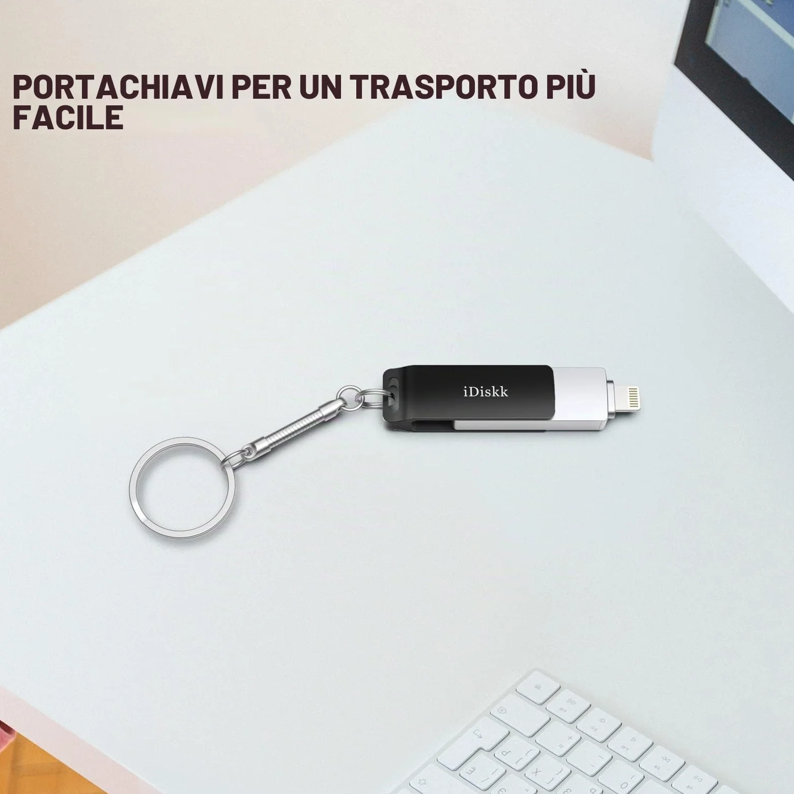 【Certificato MFi】 iDiskk 512 GB 2 in 1 tipo C a Lightning iPhone Photo Stick, memoria USB-C a iPhone, chiavetta USB iPhone funziona con telefoni USB-C, iPhone/iPad, Mac e computer