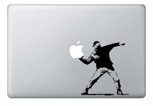 Macbook 13, 15, Decal Sticker 17 pollici nero Banksy Fiori d'arte per computer portatile di Apple