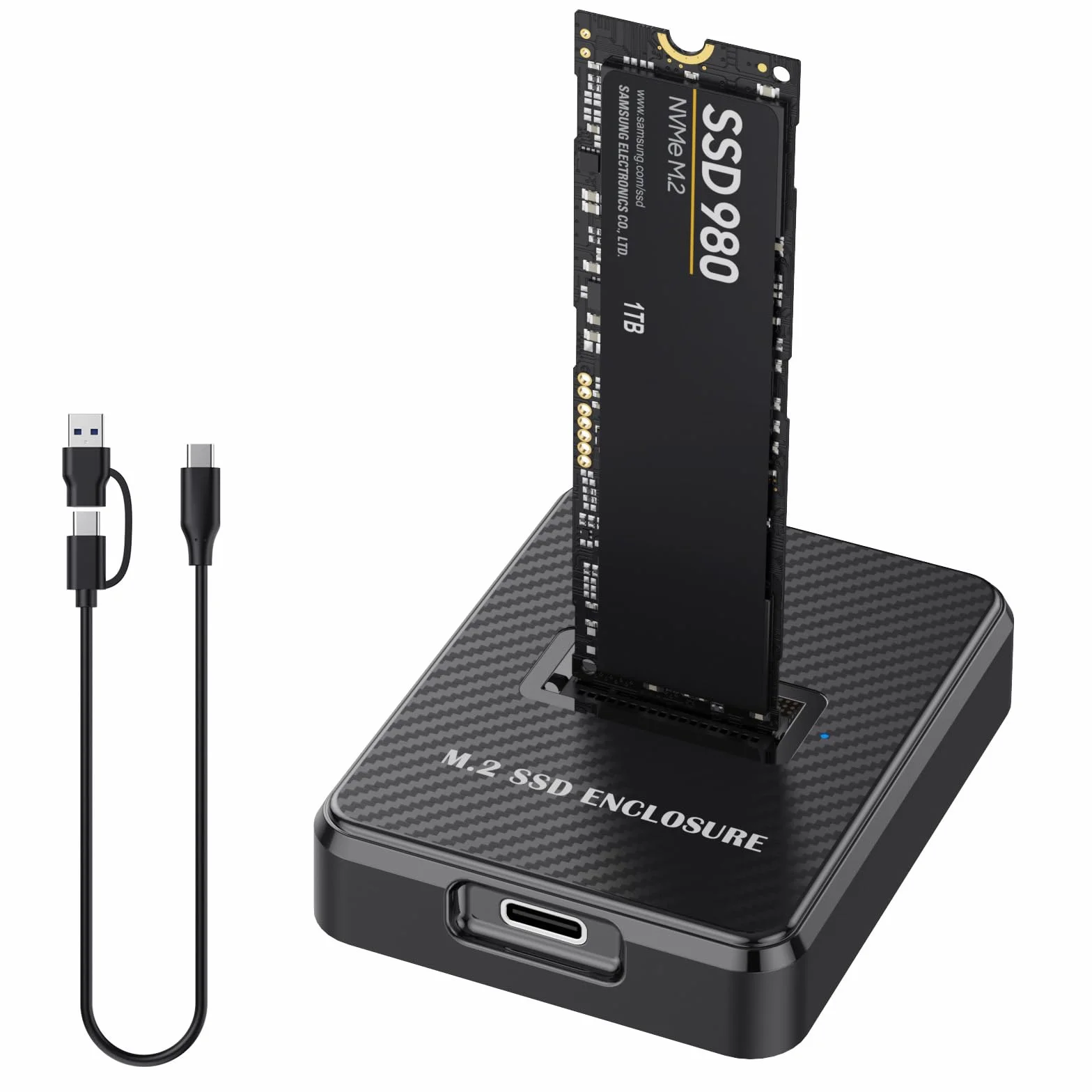 M.2 NVMe & SATA to USB C Docking Station, M2 SSD to USB A Reader Adapter for Both M.2 (M Key, B+M Key) NVMe NGFF SATA Dock, Size for 2280 2260 2242 2230 M2 Based SSD to USB Adapter 10Gbps