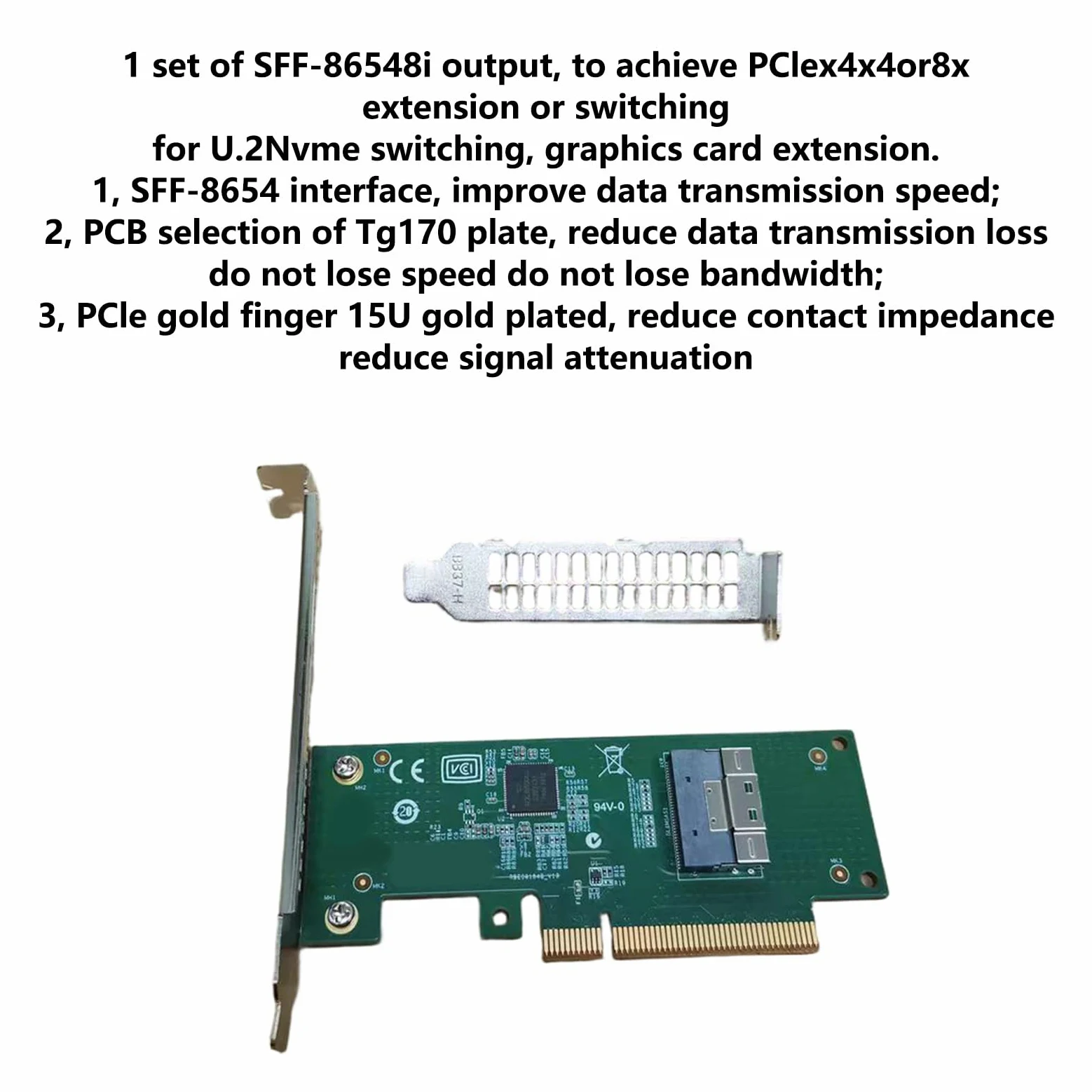 Scheda di espansione del controller host PCIe4.0 a SFF-8654 Scheda di espansione del controller dell'host dell'adattatore PCIe per PC desktop