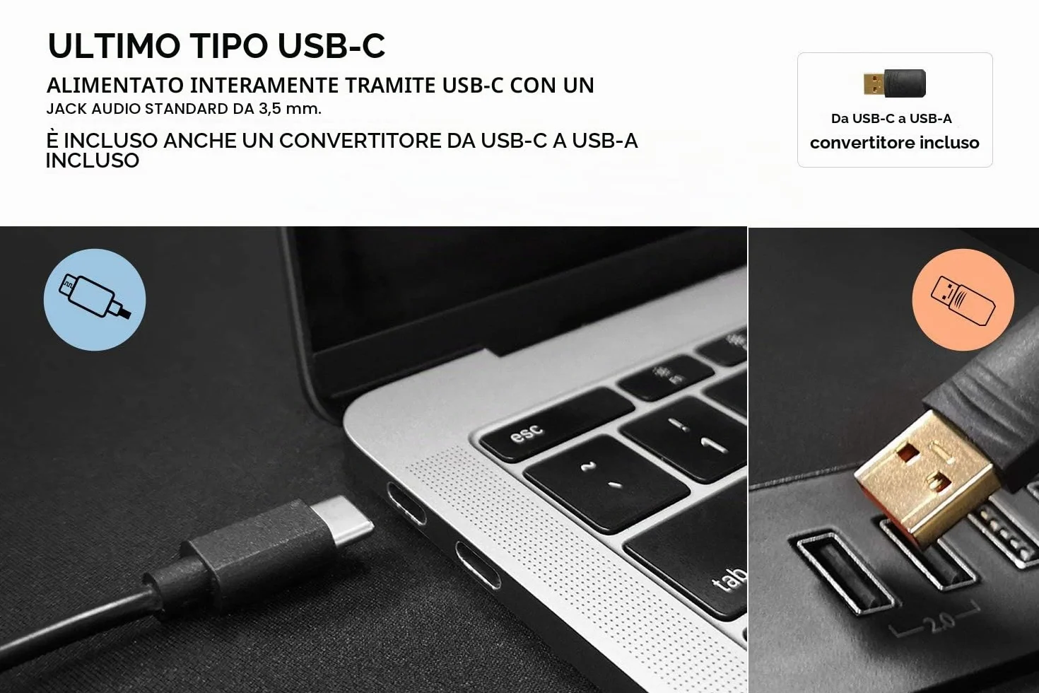 Creative - Pebble V2, Altoparlanti da scrivania con alimentazione USB-C 2.0, ingresso AUX da 3,5 mm, fino a 8 W di potenza RMS per computer, adattatore tipo A incluso e cavo esteso (nero)