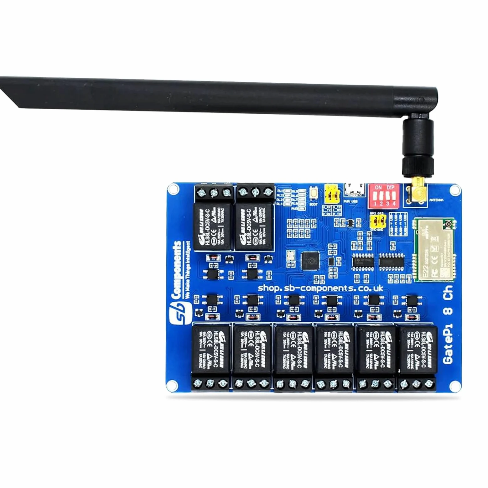 GatePi - Relè a 8 canali con modulo LoRa basato su Raspberry Pi 2040 Smart Data Transmission LoRa, trasmissione fino a 5 KM (868MHz)