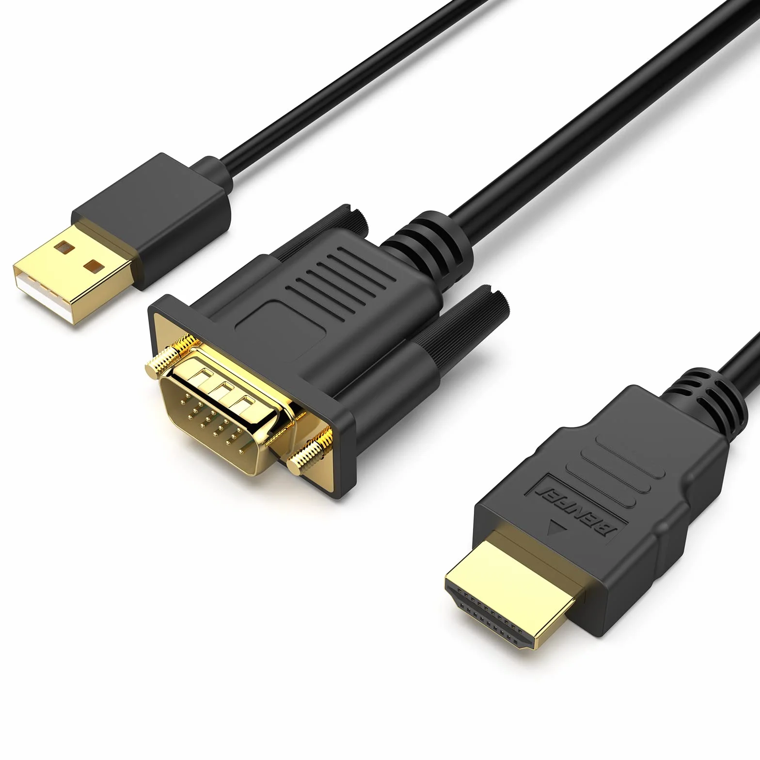 BENFEI Cavo VGA a HDMI con audio, 1,8M 1080P cavo da VGA computer/laptop a HDMI monitor/TV (non bidirezionale)