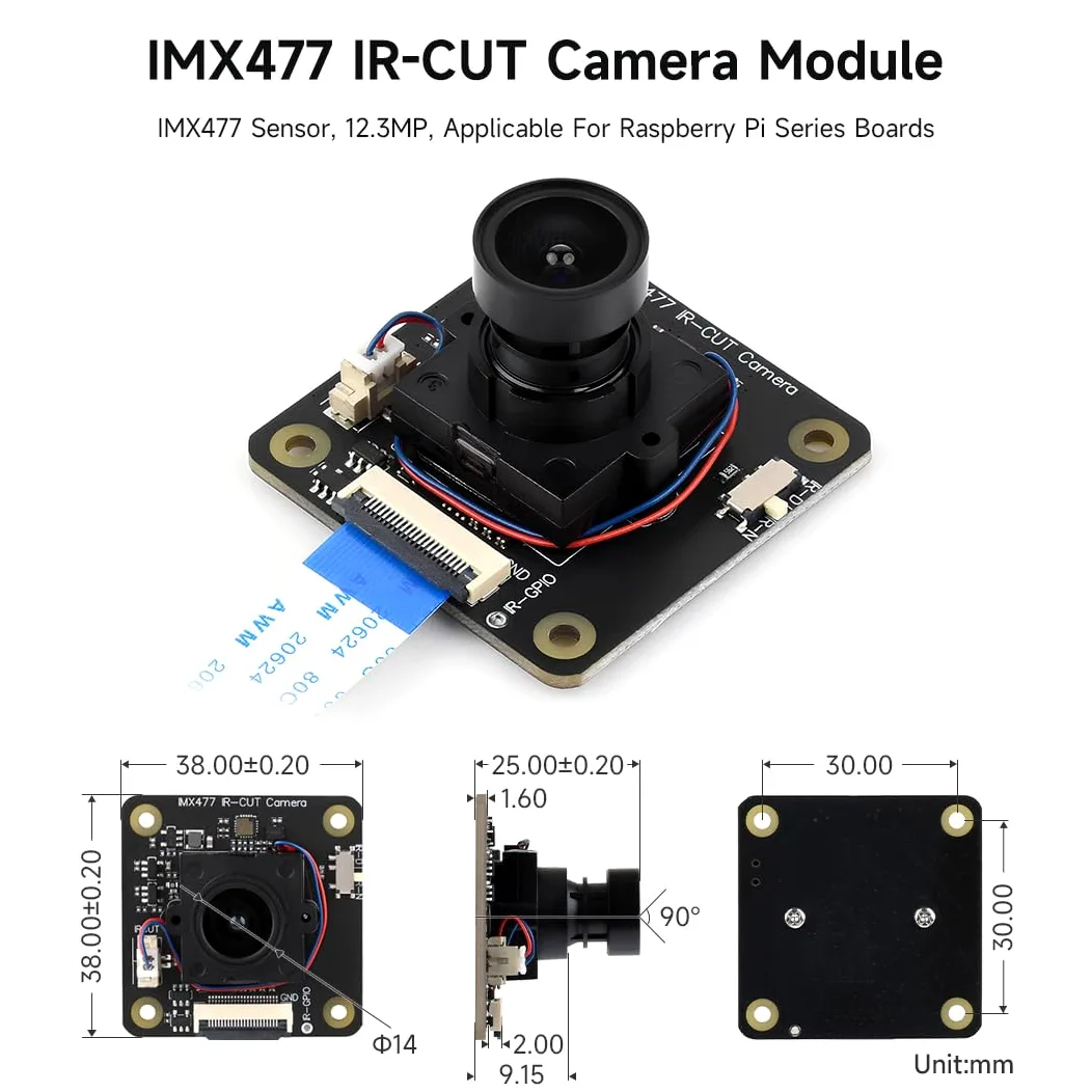 Waveshare IMX477 IR-CUT 12.3MP Camera (A) for Raspberry Pi/Jetson Nano