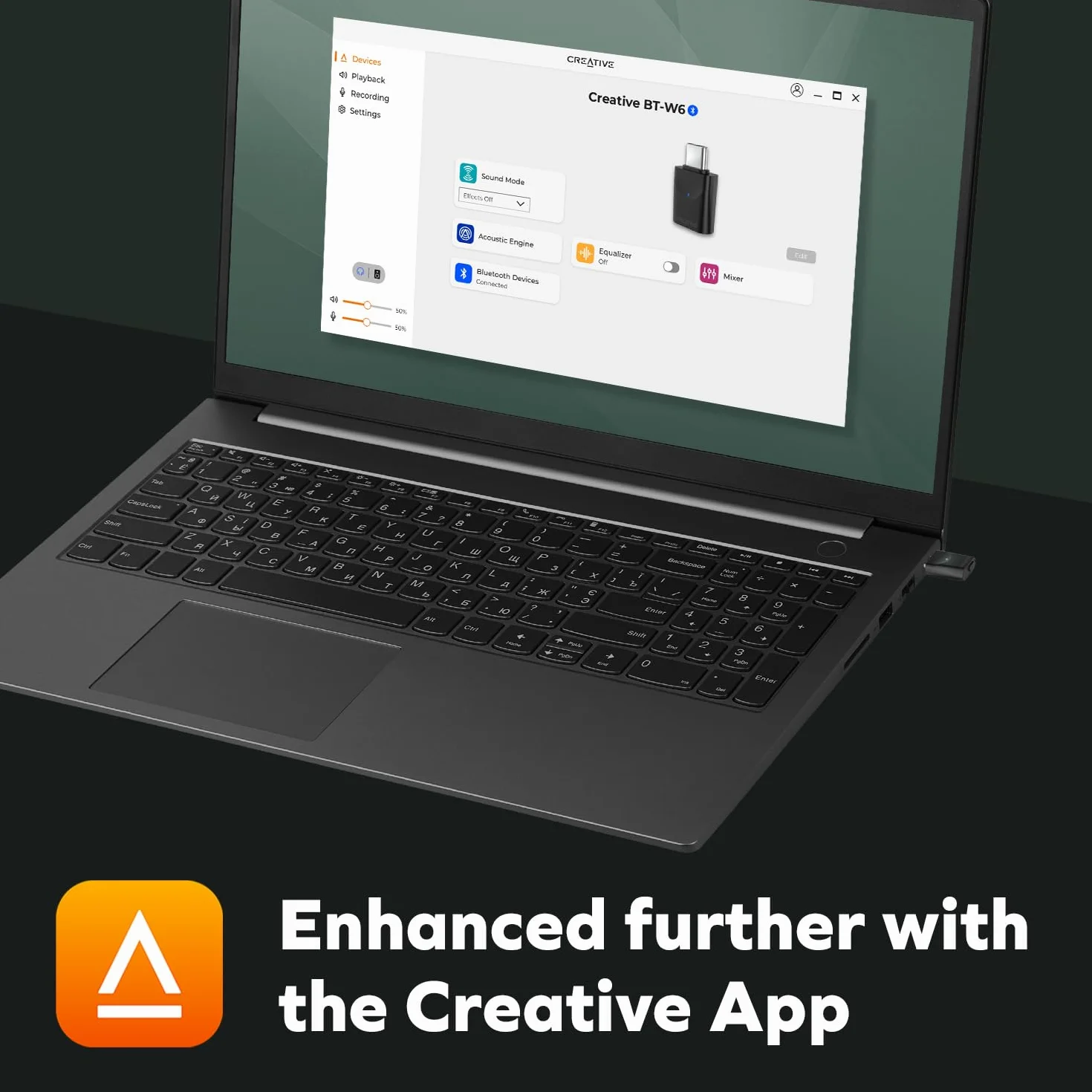 Creative BT-W6 Trasmettitore audio wireless Bluetooth 5.4 e LE con suono Snapdragon, aptX Lossless, bassa latenza e audio fino a 24 bit/96 kHz, funziona con PC/Mac/console di gioco