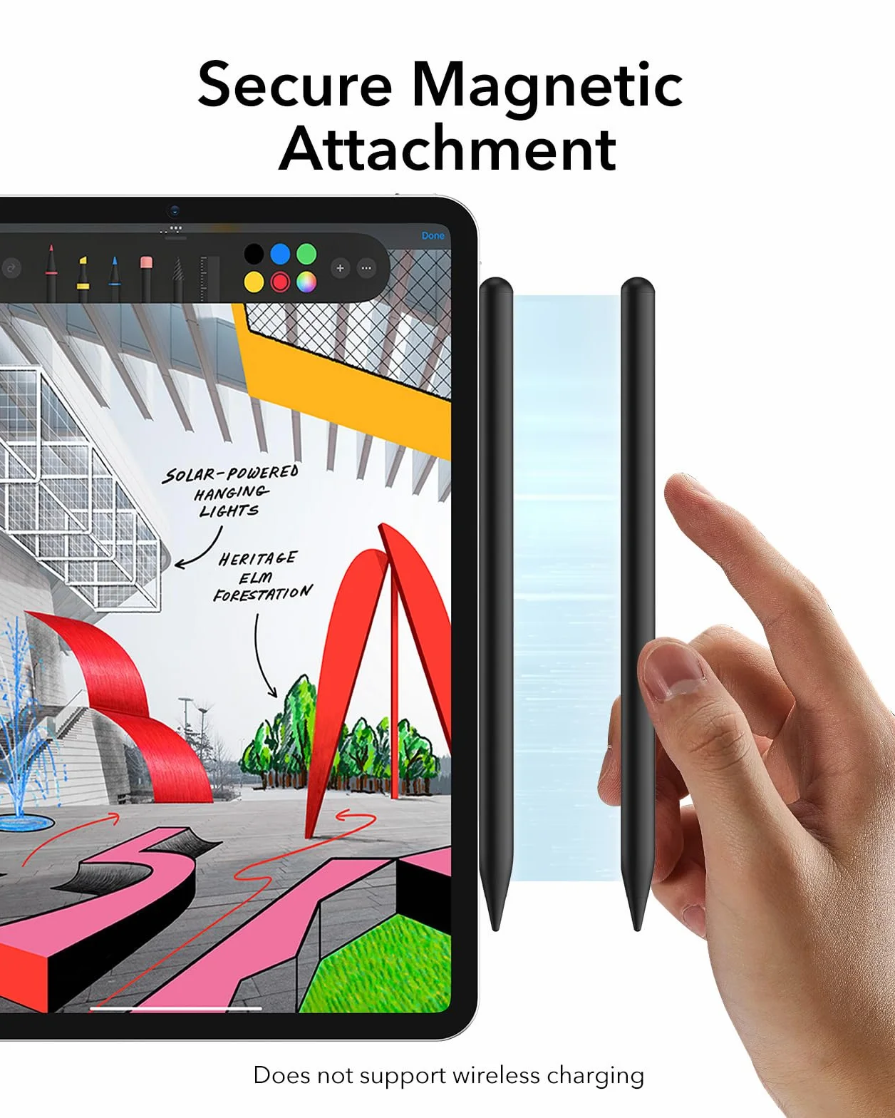ESR Penna Stilo per iPad con sensibilità all’inclinazione, Pencil per Apple iPad 10/9/8/7/6, PRO 11, PRO 12.9, Mini 6/5 e iPad Air 5/4/3, Zero segni della Mano sullo Schermo, Aggancio Magnetico, Nero