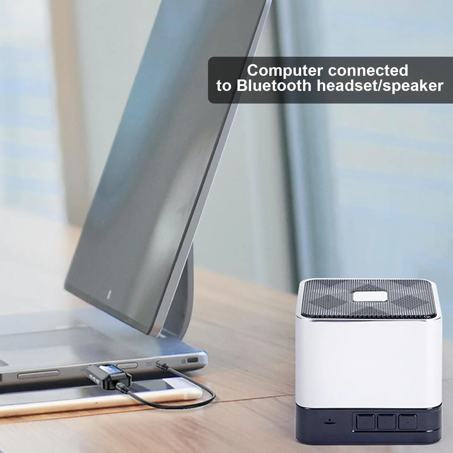 Adattatore Bluetooth Audio USB 5.0: Nizirioo 2 in 1 Wireless Chiavetta Bluetooth con Cavo da 3,5 mm, Portatile Bluetooth Trasmettitore per Auto TV PC Impianto Stereo, Plug And Play