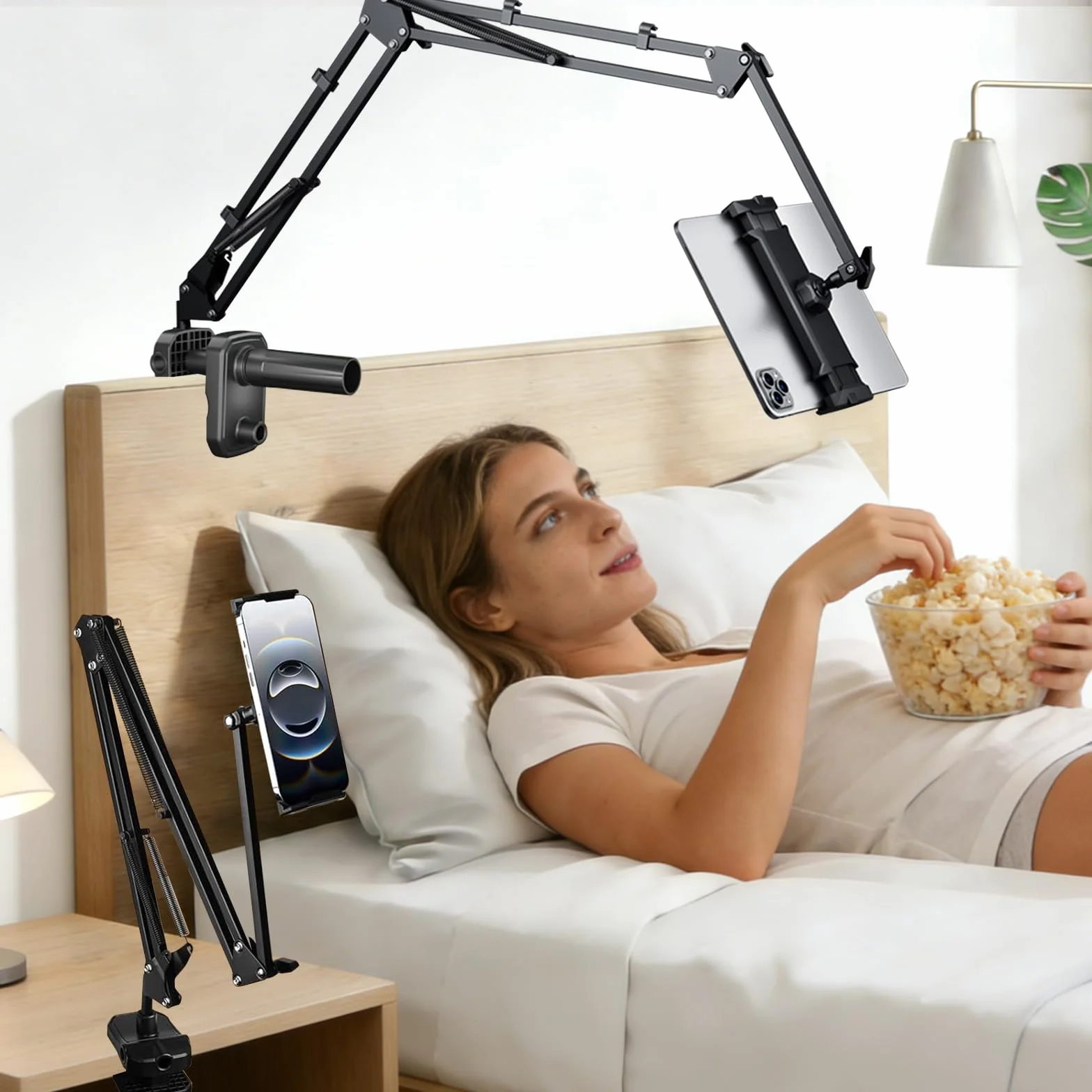 Porta Tablet da Letto Supporto iPad Letto in Alluminio Rotativo 360° Regolabile per iPad Mini Telefoni e Tablet 5.7-9.45 pollici