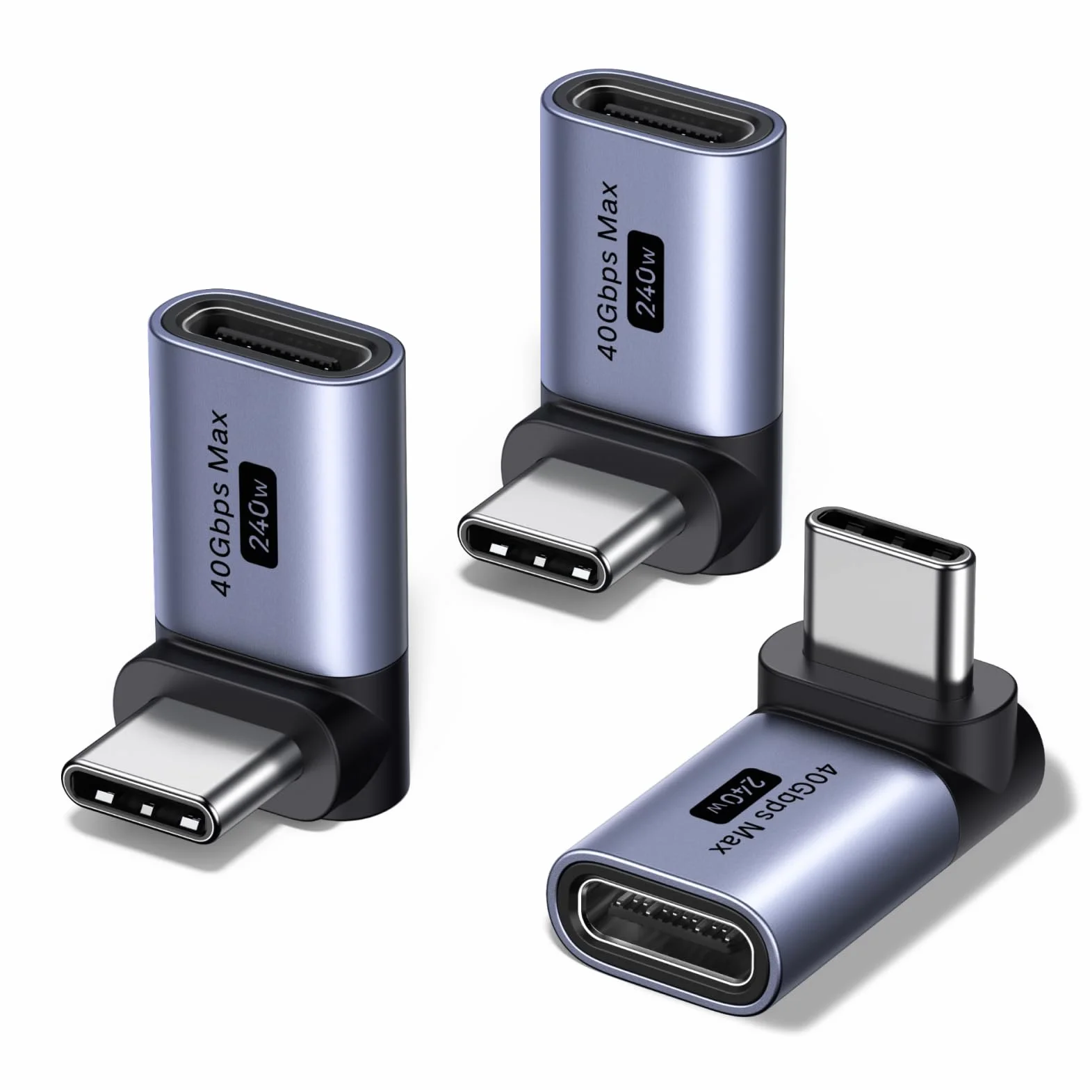 UGREEN Adattatore USB C 40Gbps 3 Pezzi Angolo Retto 90 Gradi 240W Ricarica Rapida 8K 60Hz